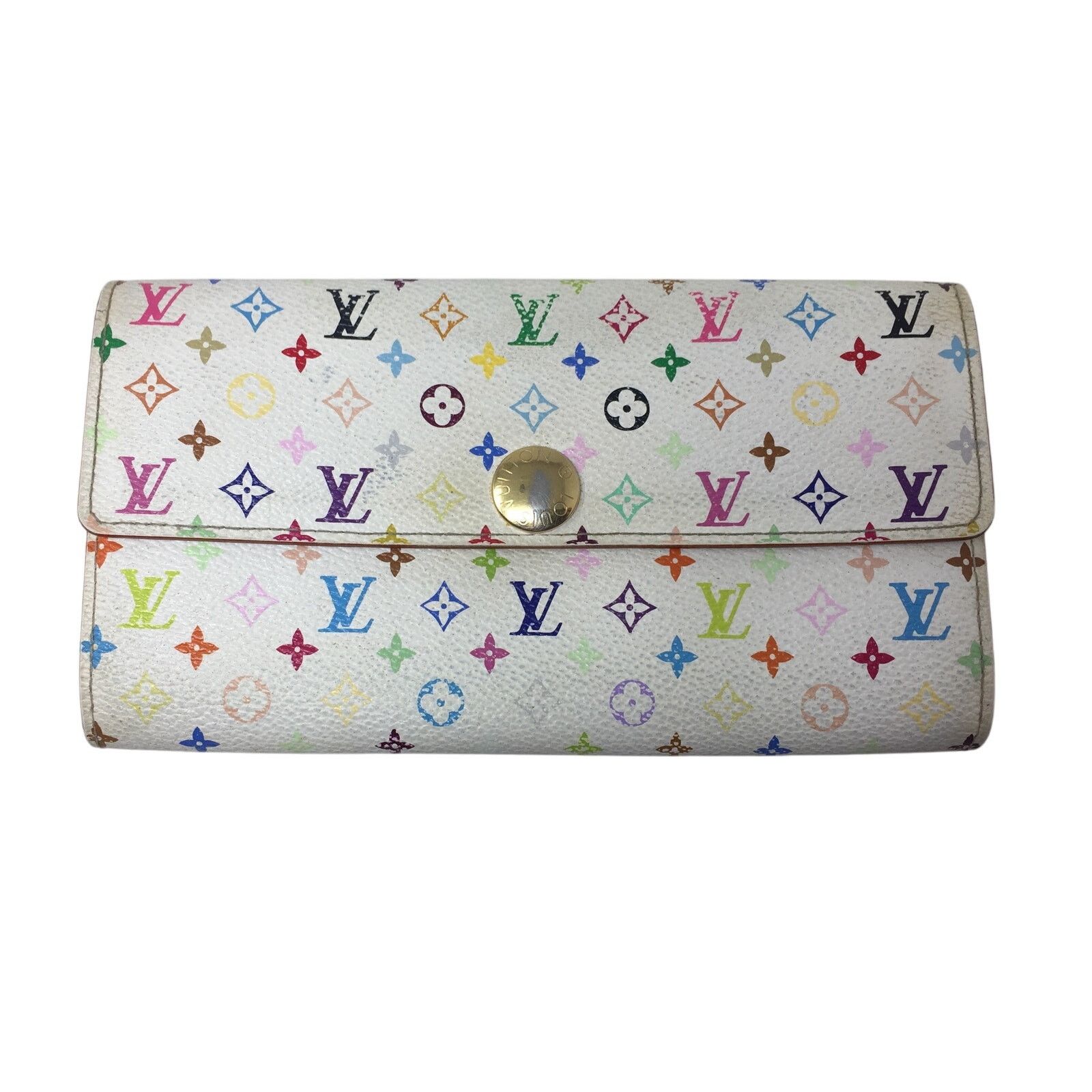 Louis Vuitton Louis Vuitton White Multicolor Takashi Murakami Long Wallet Size ONE SIZE - 1 Thumbnail