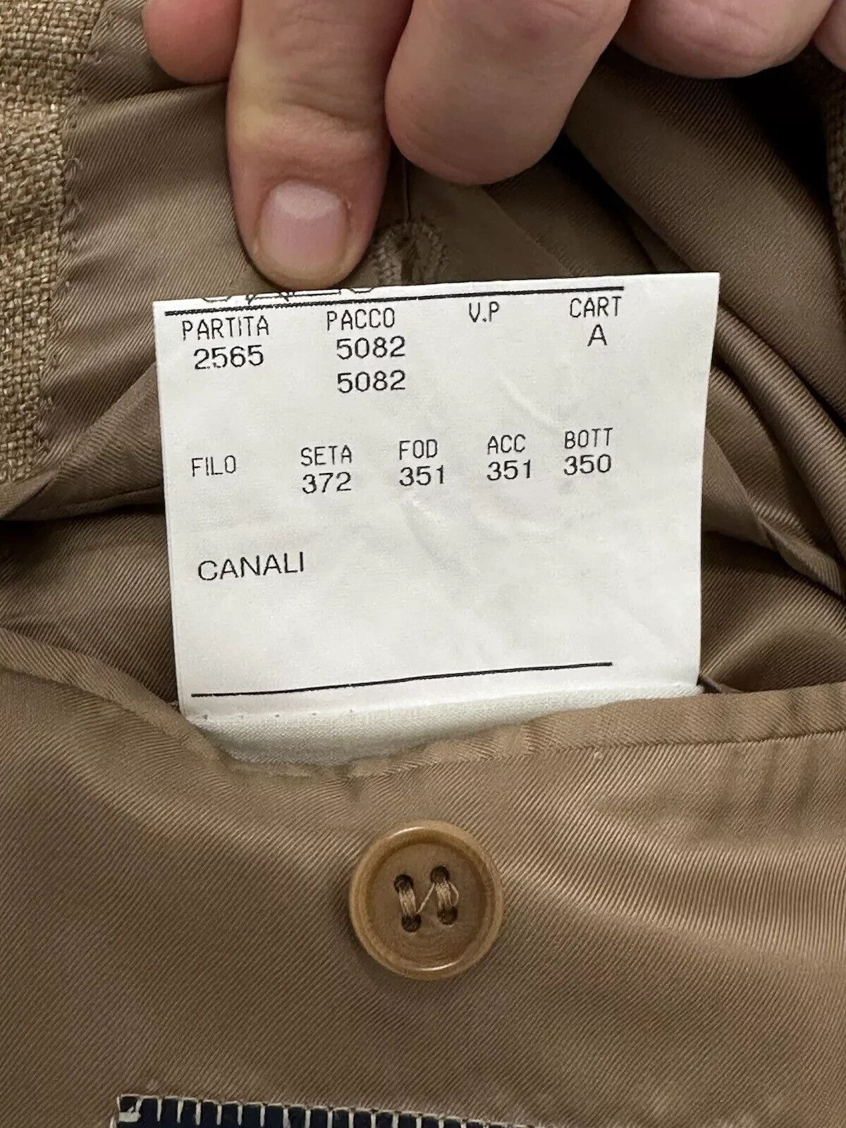 Canali Canali Blazer Sport Coat Mens Tan Plaid Silk Wool Linen Size 44R - 17 Thumbnail