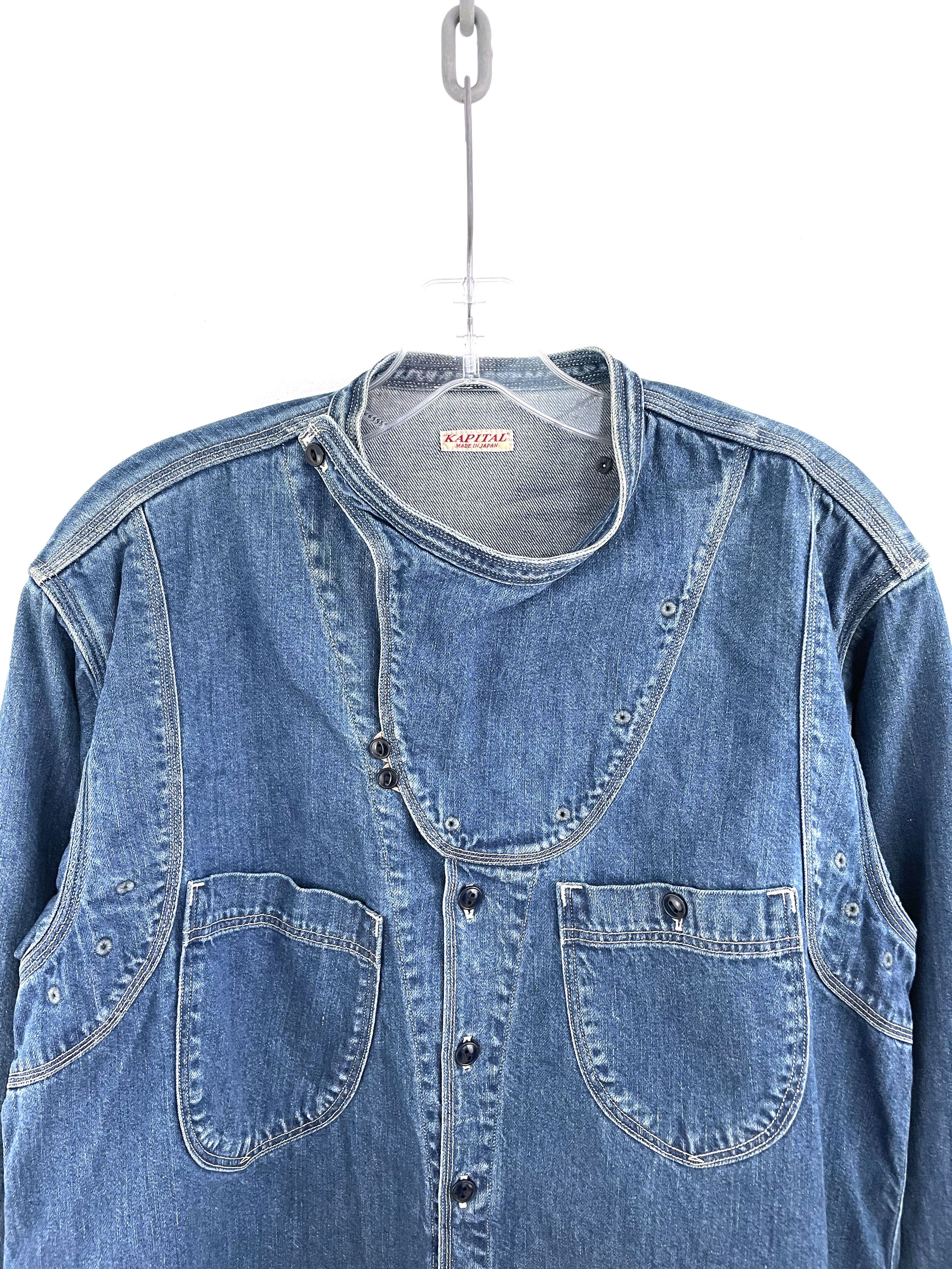 Kapital Asymmetrical Denim Shirt Size US L / EU 52-54 / 3 - 4 Thumbnail