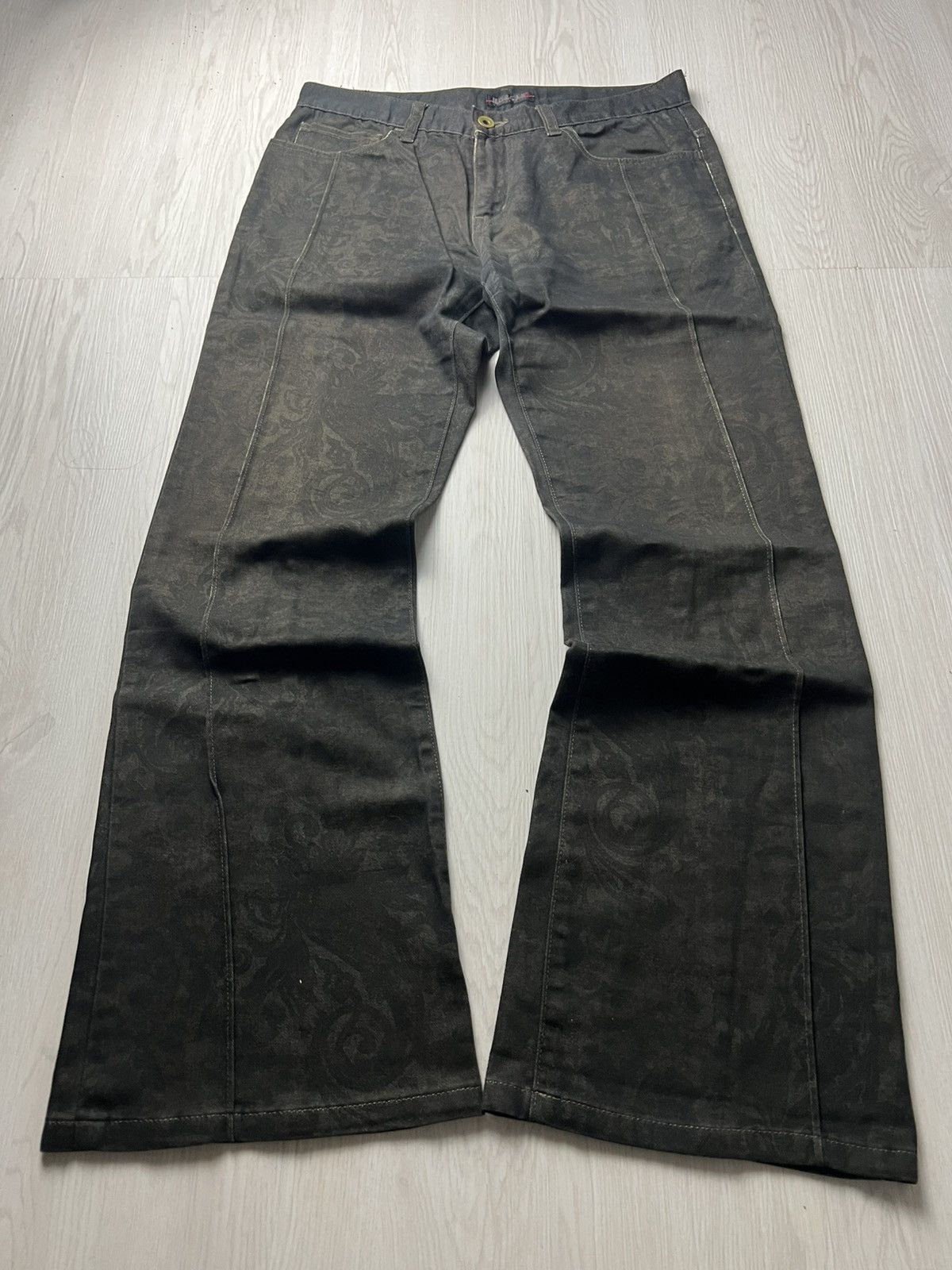20471120 × Le Grande Bleu (L.G.B.) × Morgan Homme Morgan Homme Paisley Spiral Cut Flared Pants Size US 30 / EU 46 - 1 Thumbnail