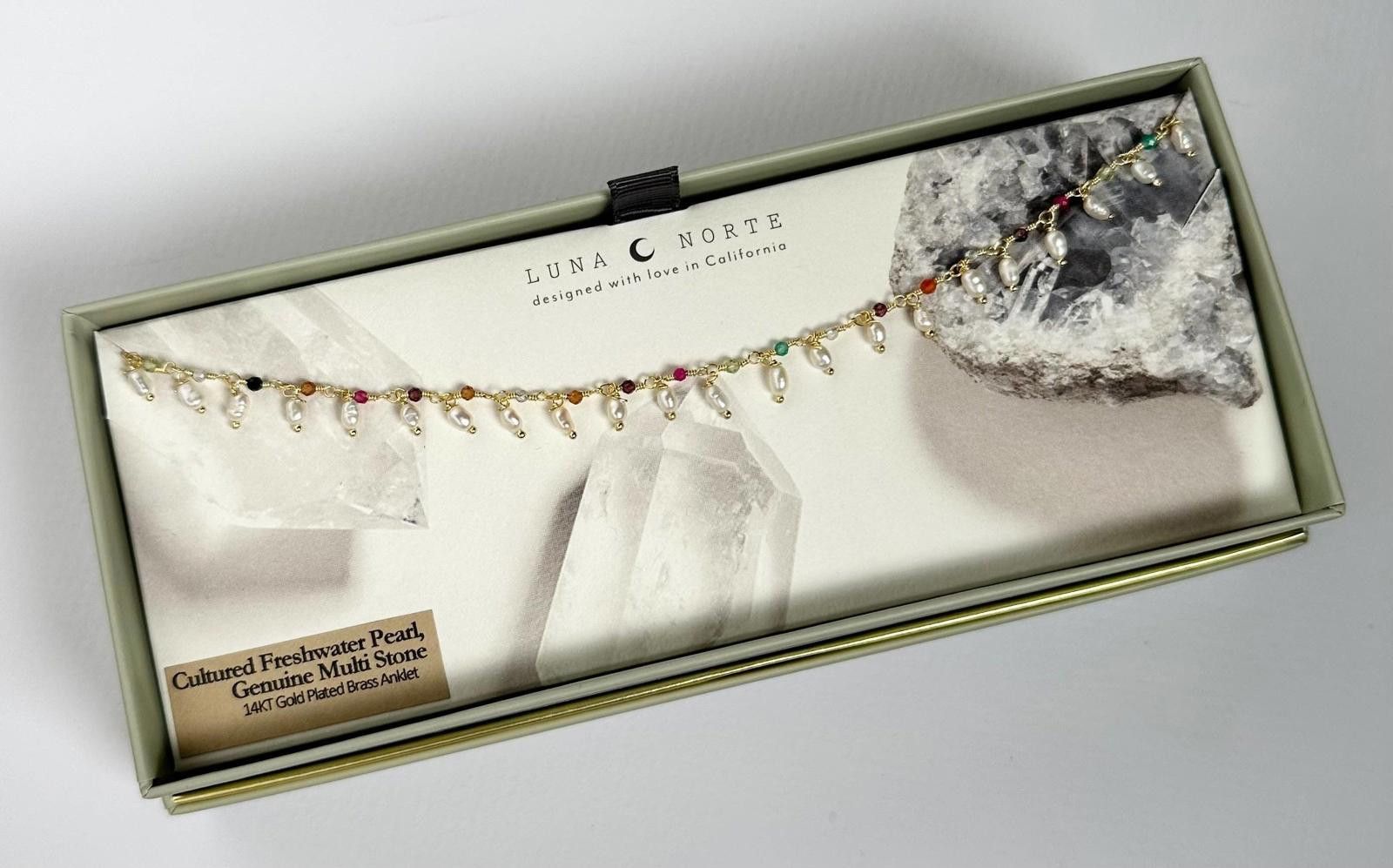 Other Luna Norte Go Barefoot Anklet- Genuine Multistone & Pearl Size ONE SIZE - 2 Thumbnail