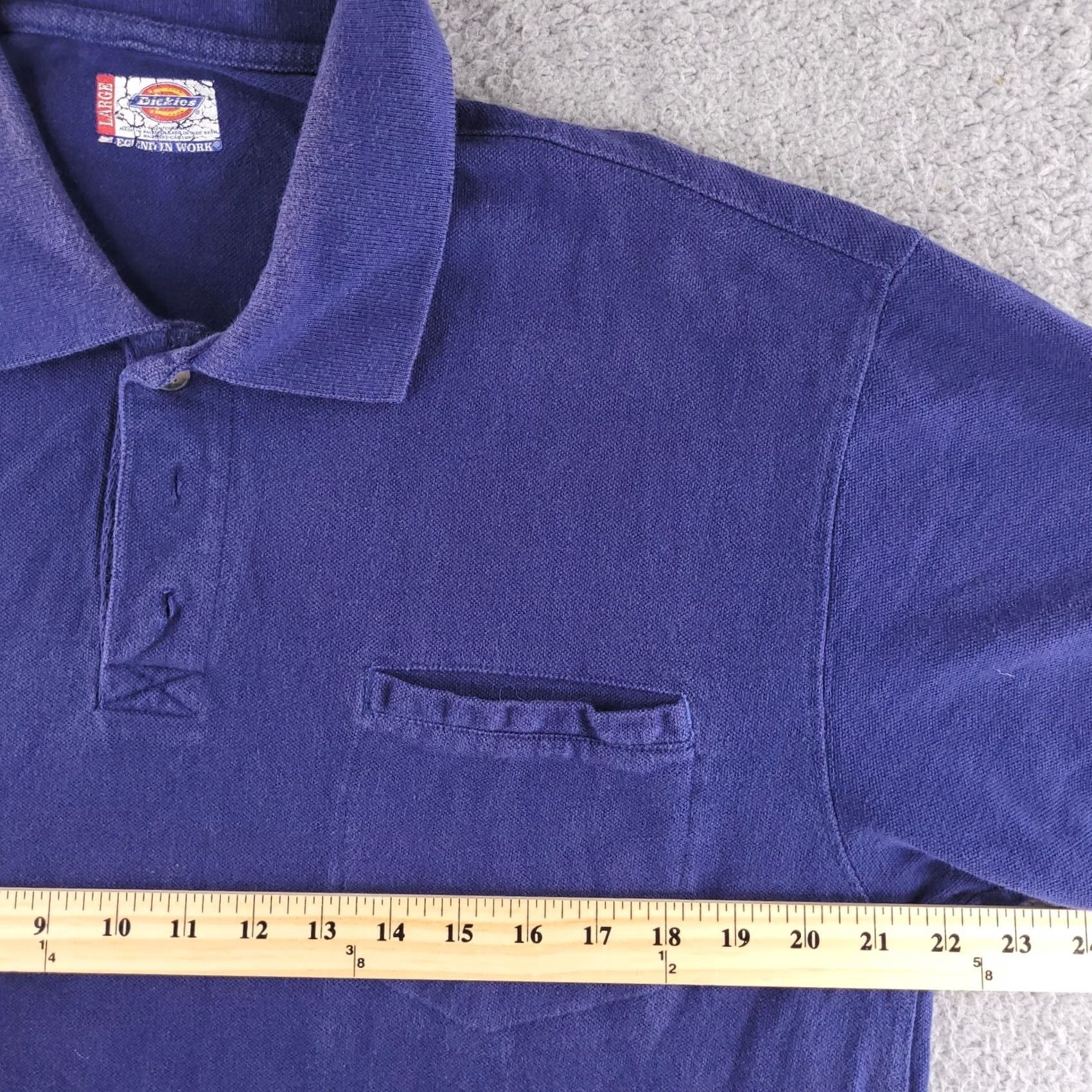 Dickies Dickies Shirt Mens Large Blue Polo Short Sleeve Collared Workwear Distressed Polo Shirt Mens Large Blue Vintage No Size US L / EU 52-54 / 3 - 6 Thumbnail