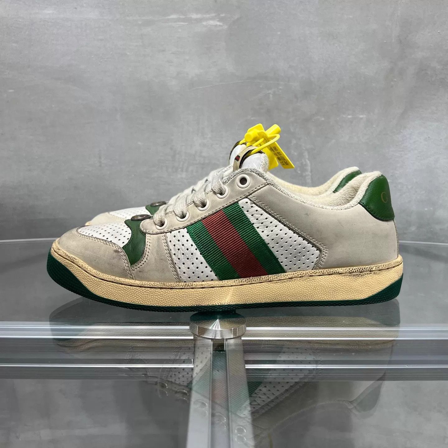Gucci Gucci Green Enamel Dirty Sneakers 37 Size US 6.5 / IT 36.5 - 3 Thumbnail