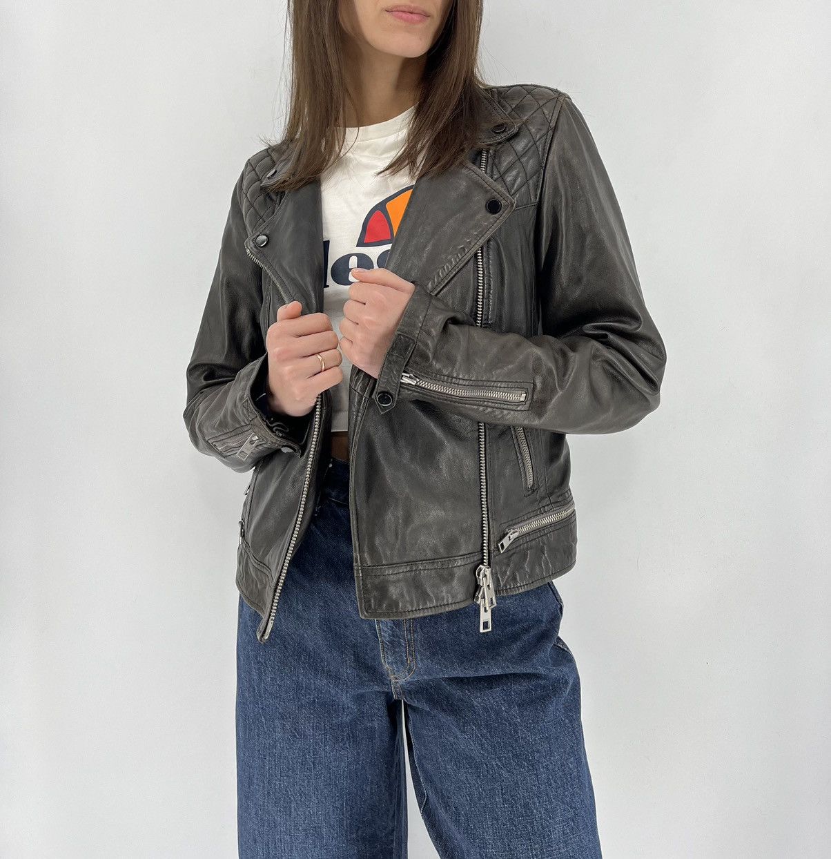 Allsaints Allsaints Leather Motorcycle Jacket Distressed original USA6 Size M / US 6-8 / IT 42-44 - 3 Thumbnail