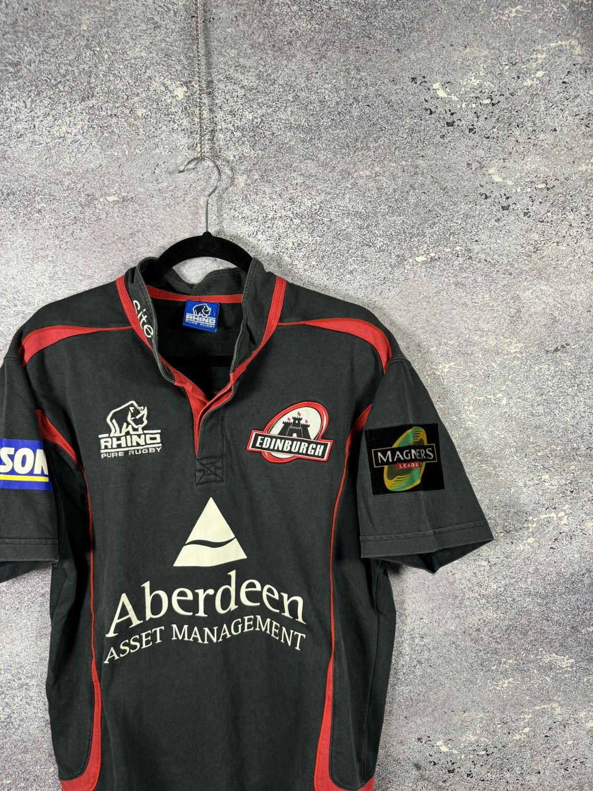 Vintage Edinburgh Union 2009 Black Rhino Rugby Jersey Maillot L sz Size US L / EU 52-54 / 3 - 2 Thumbnail