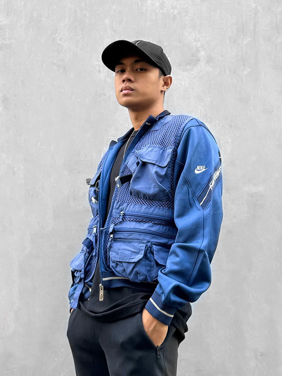 Nike Reworked Nike Zip-up Tactical Tracktop Blue | Grailed