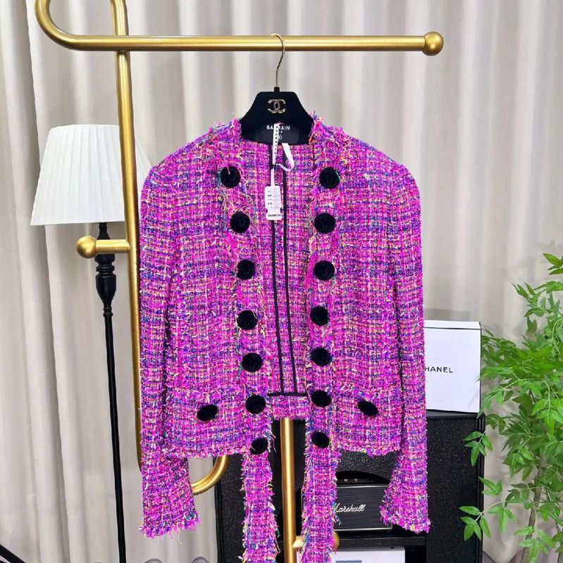 Balmain Balmain Pink Polyester Women's Jacket 0089 Size M / US 6-8 / IT 42-44 - 1 Thumbnail