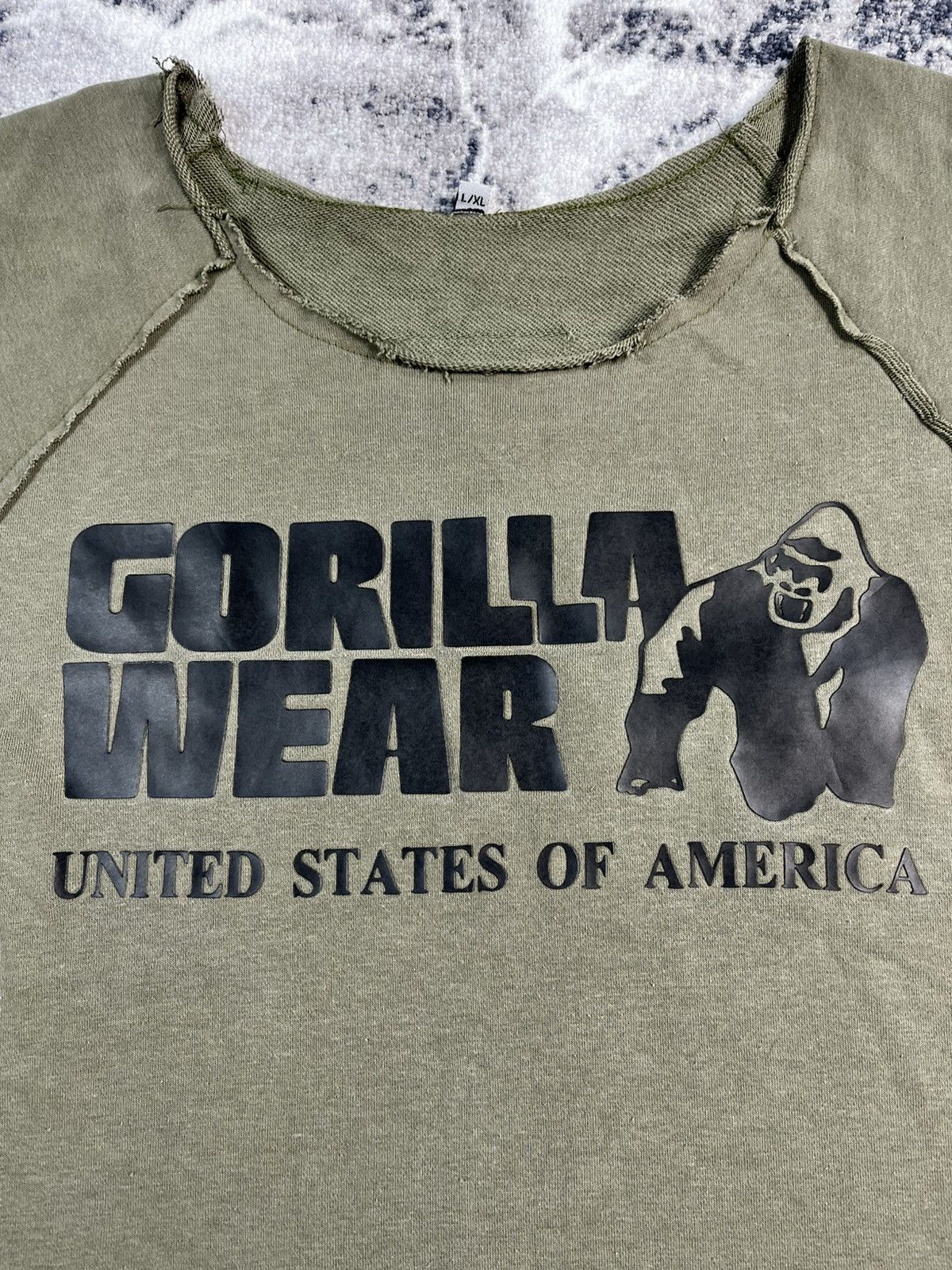 Other Gorilla Wear T Shirt Olive Military Logo Oversized L XL Size US XL / EU 56 / 4 - 4 Thumbnail