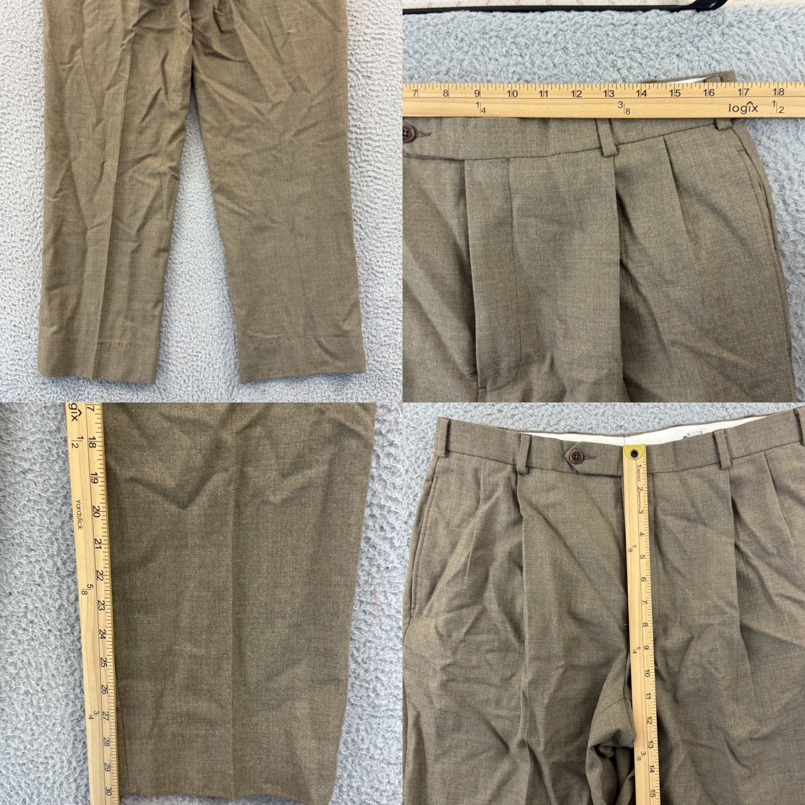 Brooks Brothers Brooks Brothers 346 Dress Pants Men’s 34x30 Brown Wool Pleated Zip Trousers Button Hook & Eye Pocket Slash Pockets Straight Regular Size 34 Size US 34 / EU 50 - 8 Thumbnail