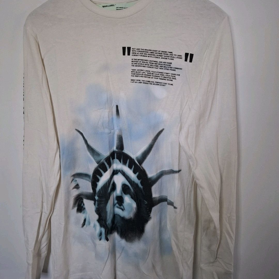 Off-White OFF-WHITE Beige Statue Of Liberty Long Sleeve Cotton Shirt Size US S / EU 44-46 / 1 - 3 Thumbnail