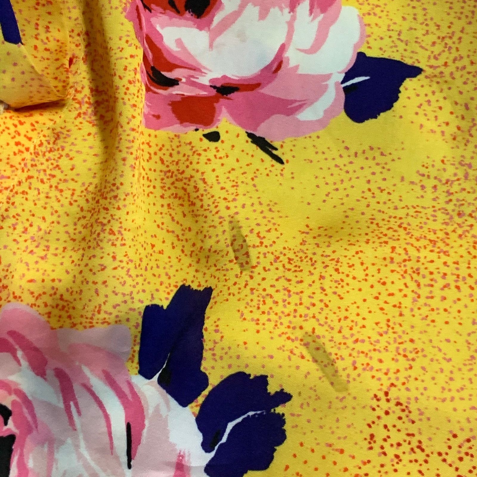 MSGM MSGM Size L Yellow Multi Color Satin Floral Button Up Shirt Size L / US 10 / IT 46 - 6 Thumbnail