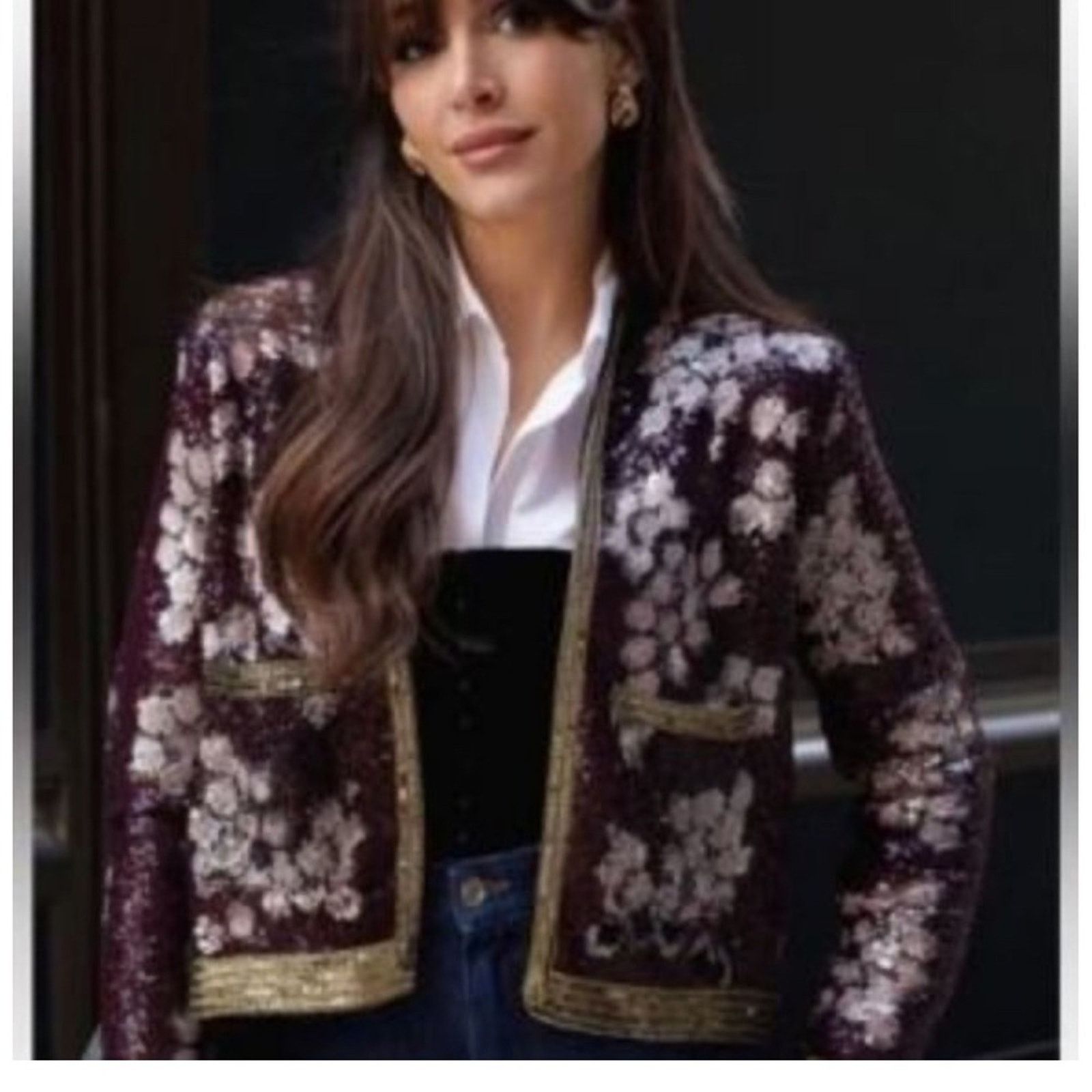 Zara ZARA Limited Edition Embellished Floral Sequin Jacket – NWT Size L / US 10 / IT 46 - 1 Thumbnail