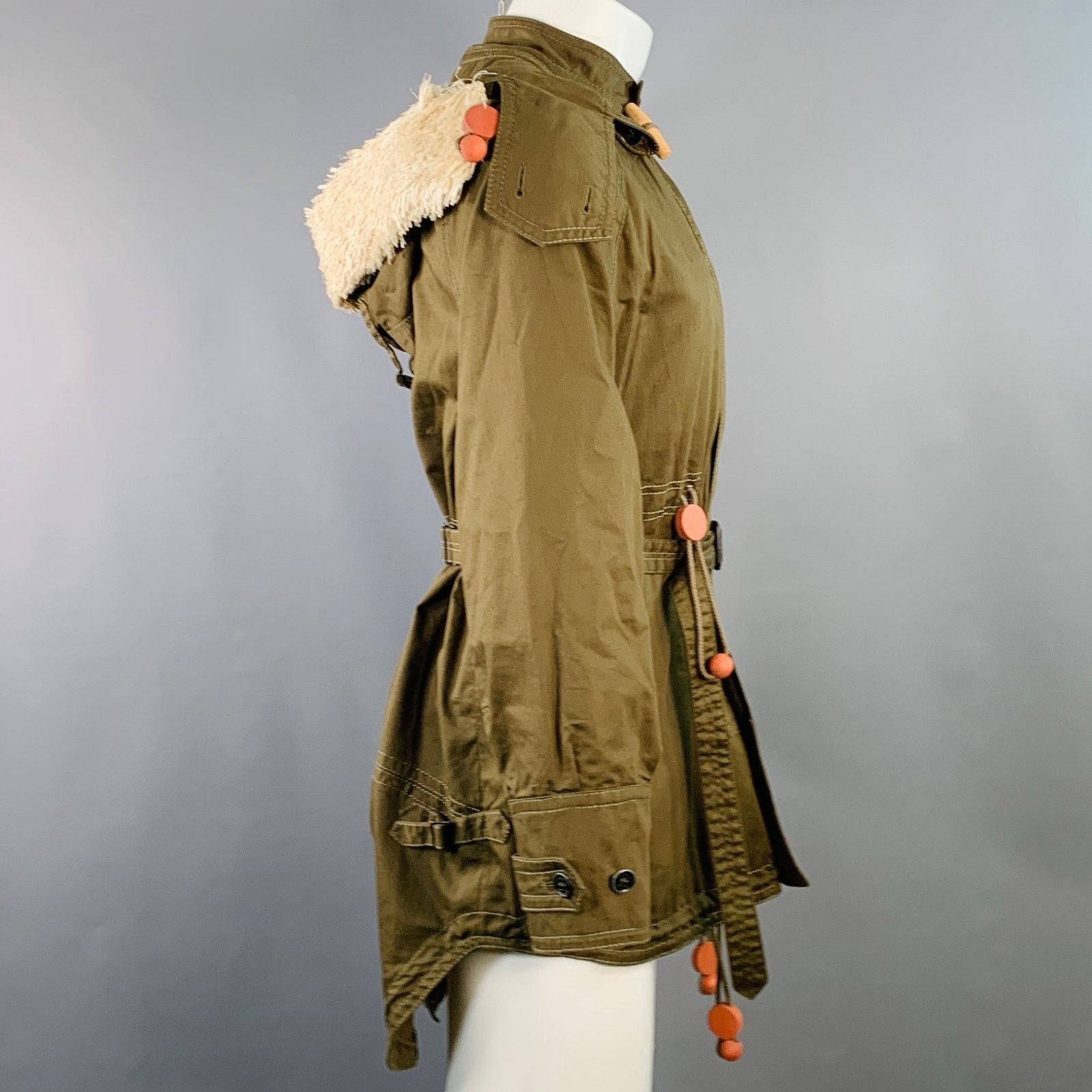 Burberry Prorsum BURBERRY PRORSUM by CHRISTOPHER BAILEY Green Cotton Coat Size US S / EU 44-46 / 1 - 3 Thumbnail