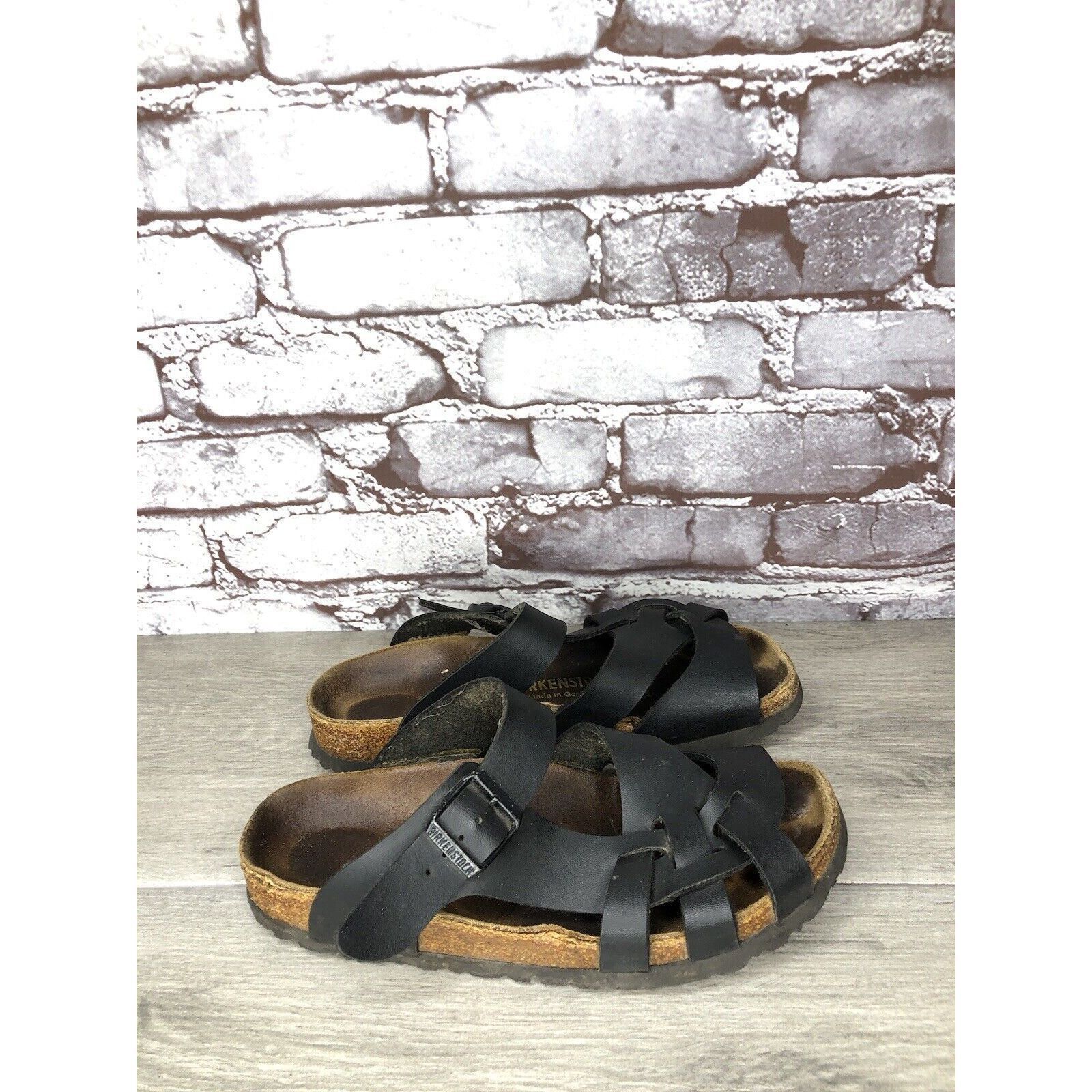 Birkenstock Birkenstock Pisa Black Leather Strappy Slides Cork Sandals W Size US 5.5 / IT 35.5 - 2 Thumbnail