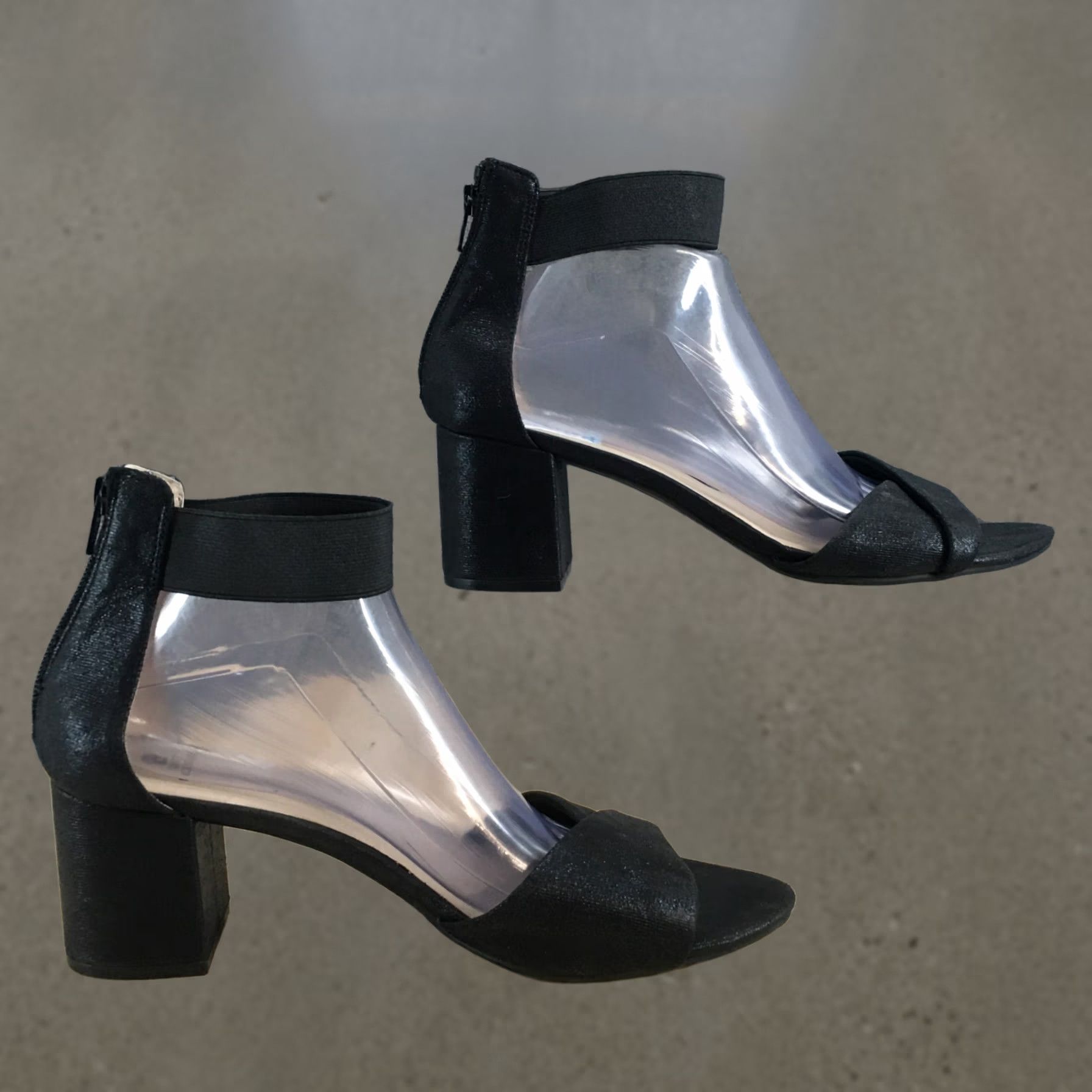 Vintage White Mountain Sandals Womens 10.5 M Ever Ankle Strap Black Casual Block Heels Size US 11 / IT 41 - 1 Thumbnail