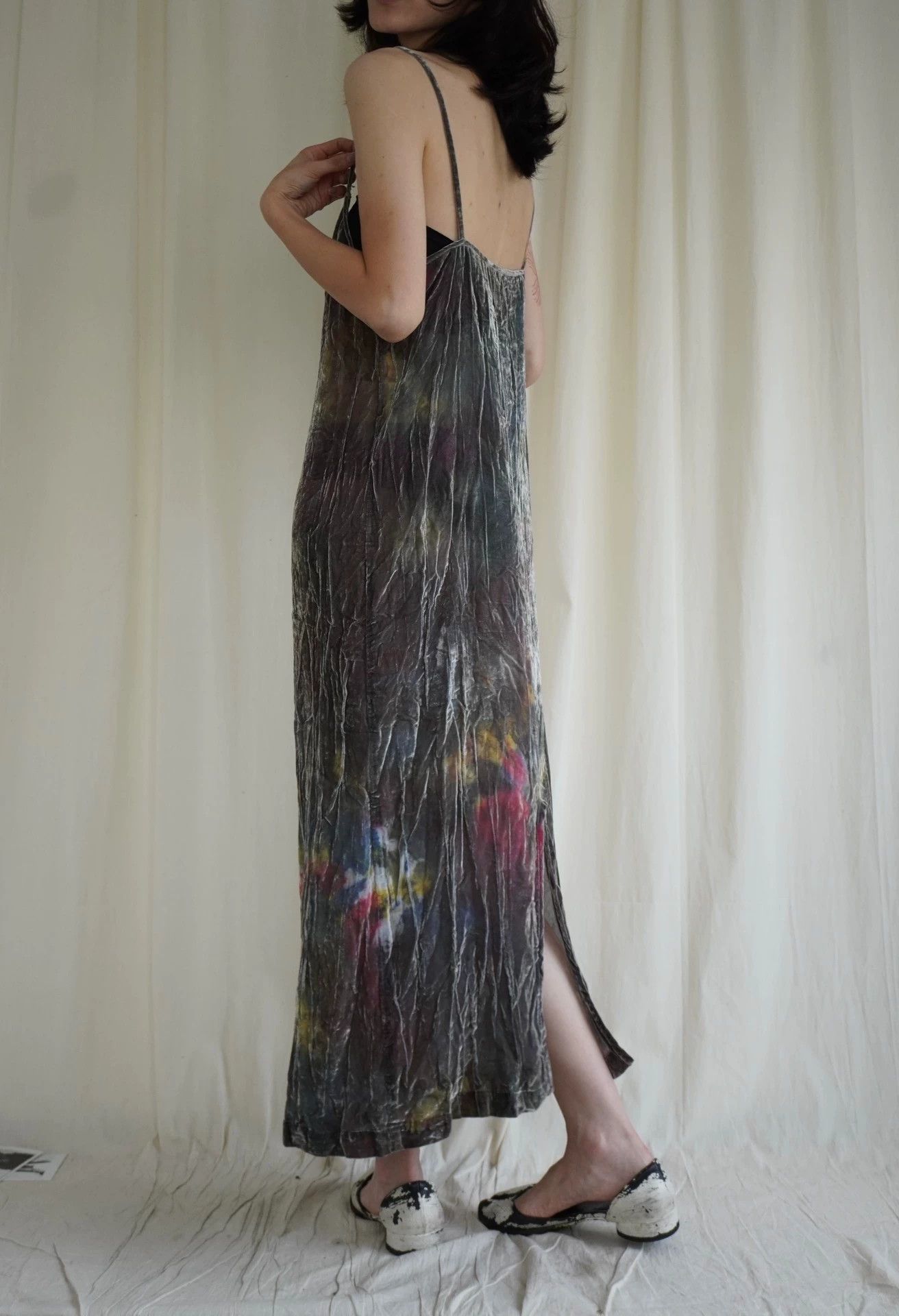 Comme des Garcons CDG 1994 AW Watercolor Velvet Skirt Gray Size Free Size ONE SIZE - 7 Thumbnail