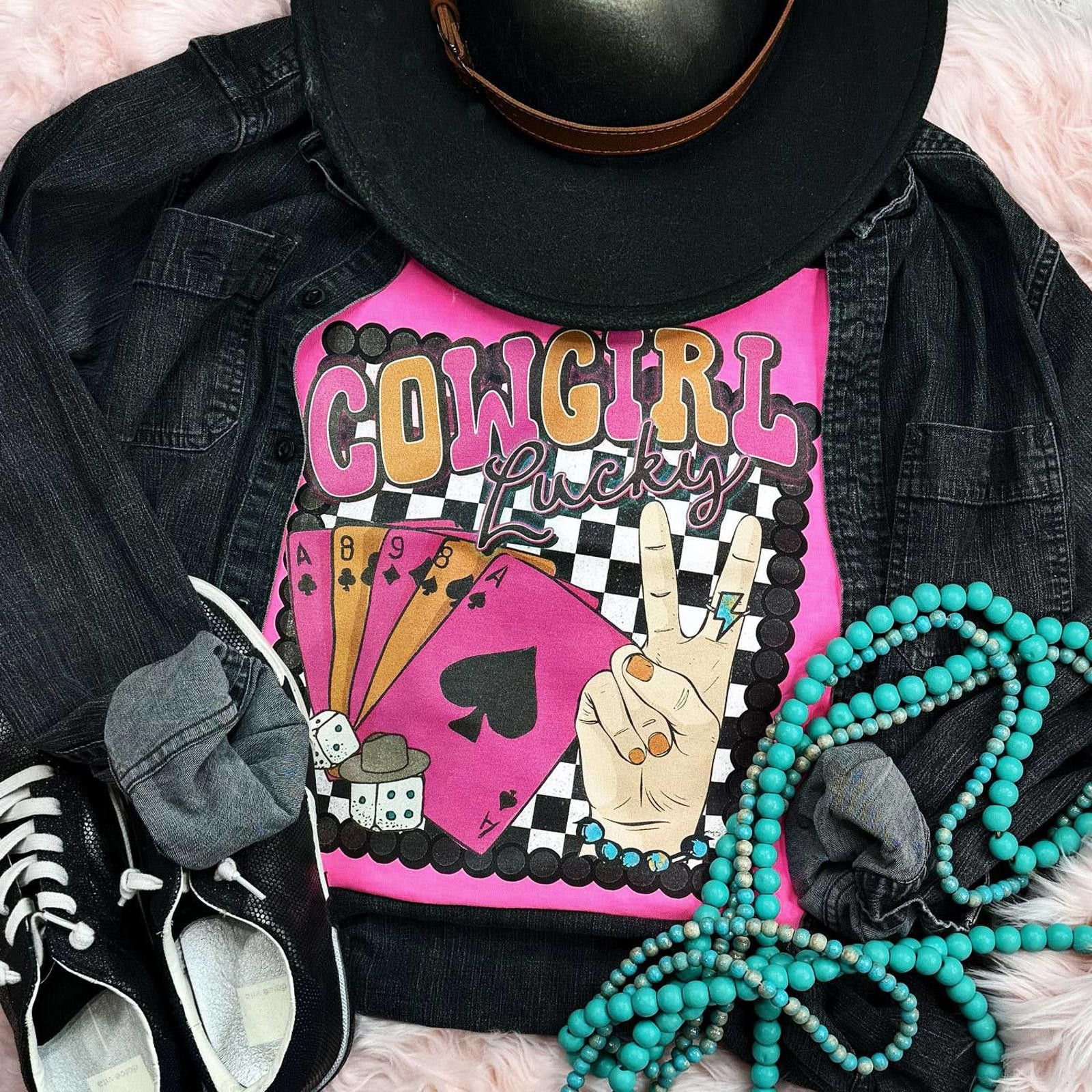 Other Cowgirl Poker Cards Checker Lucky Tee Size S / US 4 / IT 40 - 2 Thumbnail