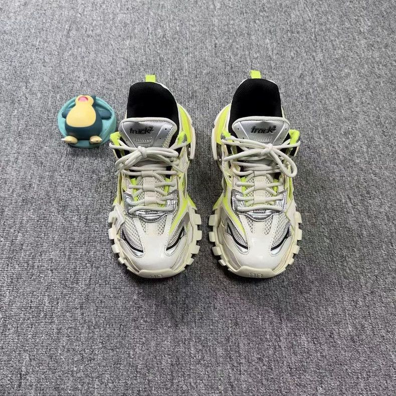 Balenciaga Balenciaga Track 2.0 White/Neon Green Sneakers-2505 Size US 5 / IT 35 - 2 Thumbnail