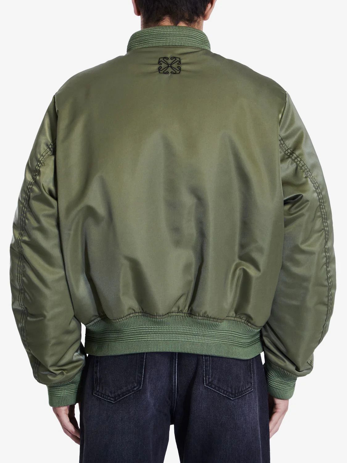 Off-White o1s22i1n1124 Padded Nylon Bomber Jacket in Khaki Size US M / EU 48-50 / 2 - 2 Thumbnail