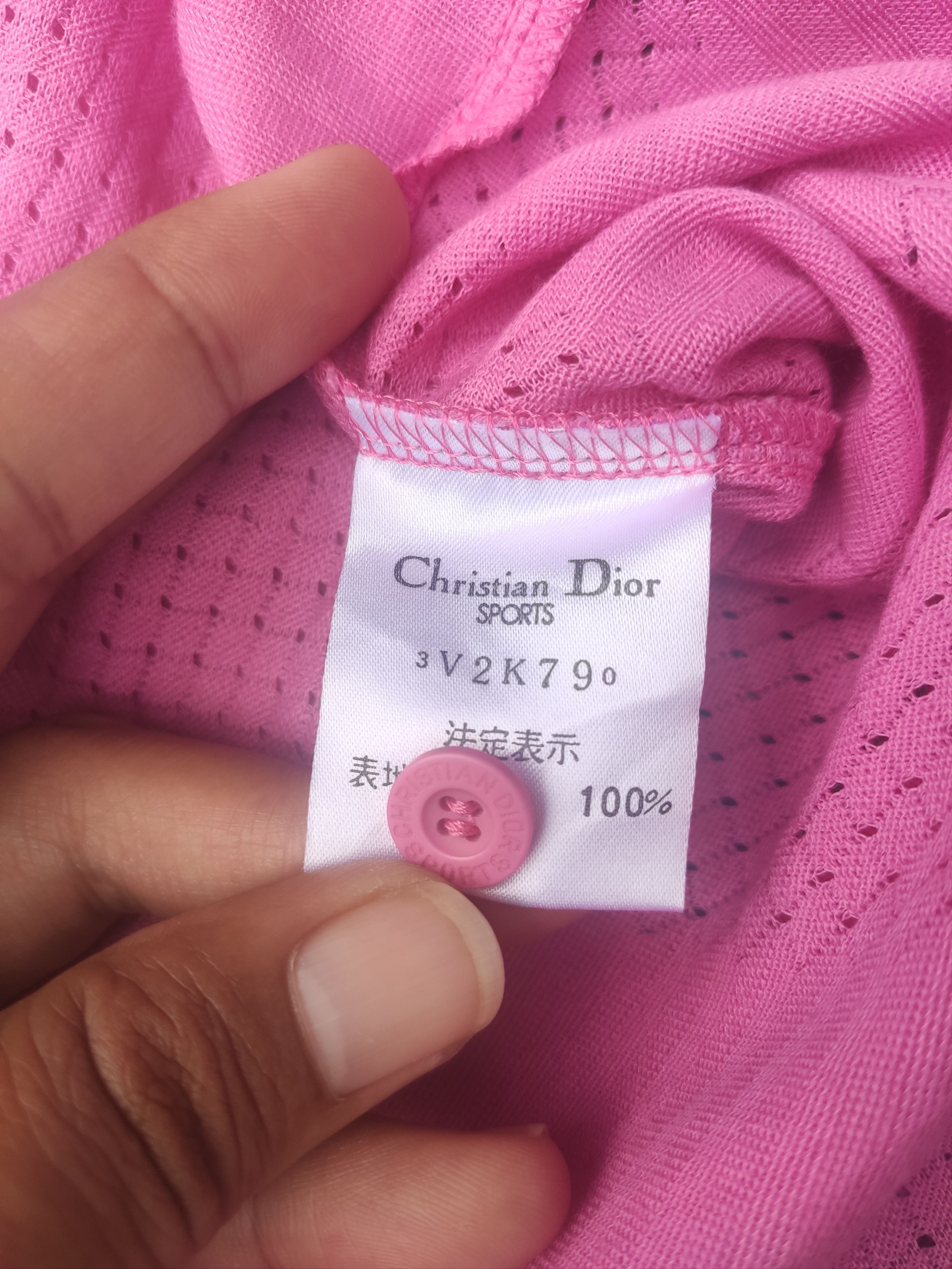 Christian Dior Monsieur Vintage Christian Dior Sports Pink Perforated Polo Size M / US 6-8 / IT 42-44 - 8 Thumbnail