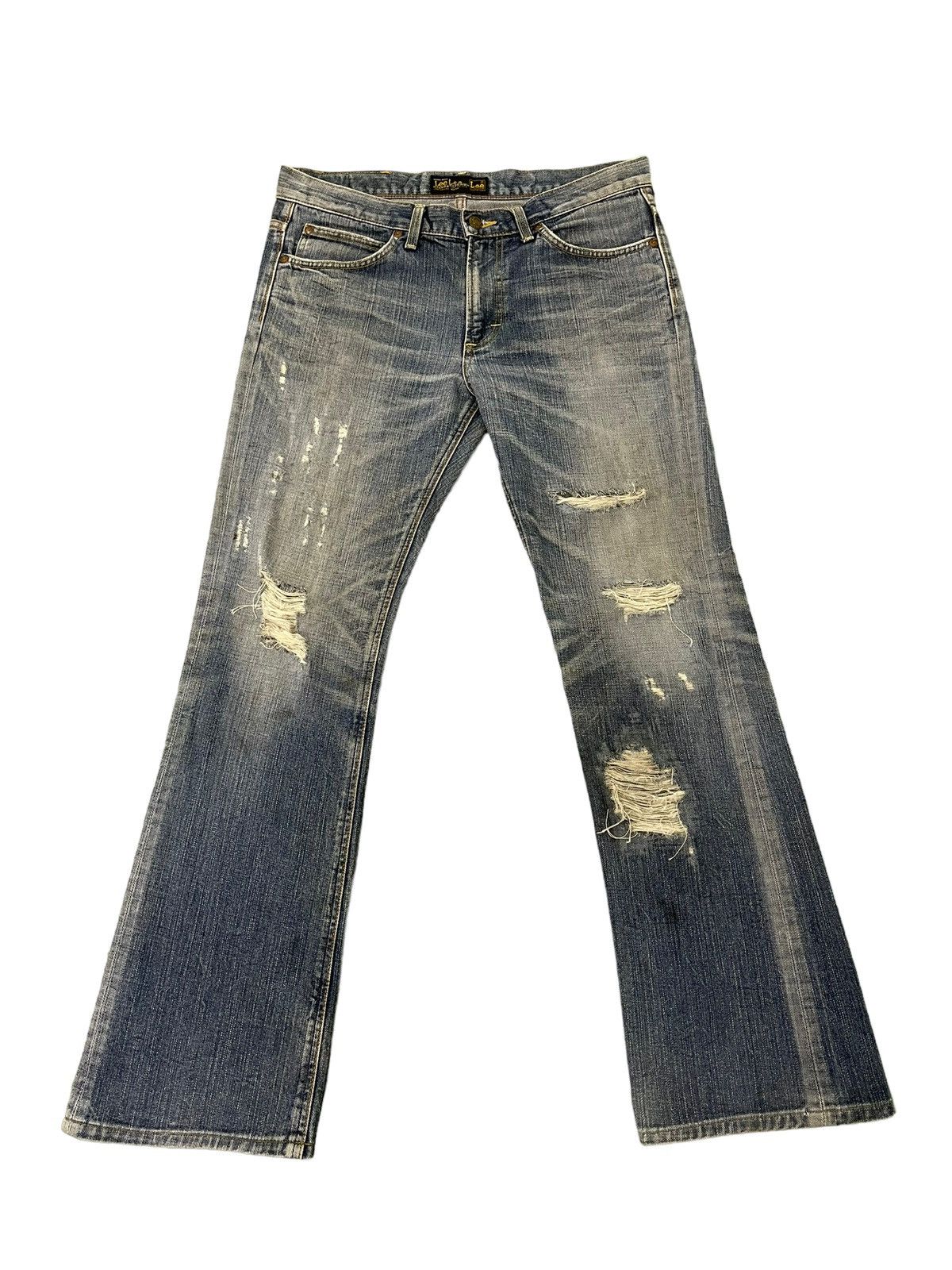 Hysteric Glamour × Japanese Brand Flare Jeans Lee Japan Faded Distress Boot Cut 8🟦2 Size US 35 - 2 Thumbnail