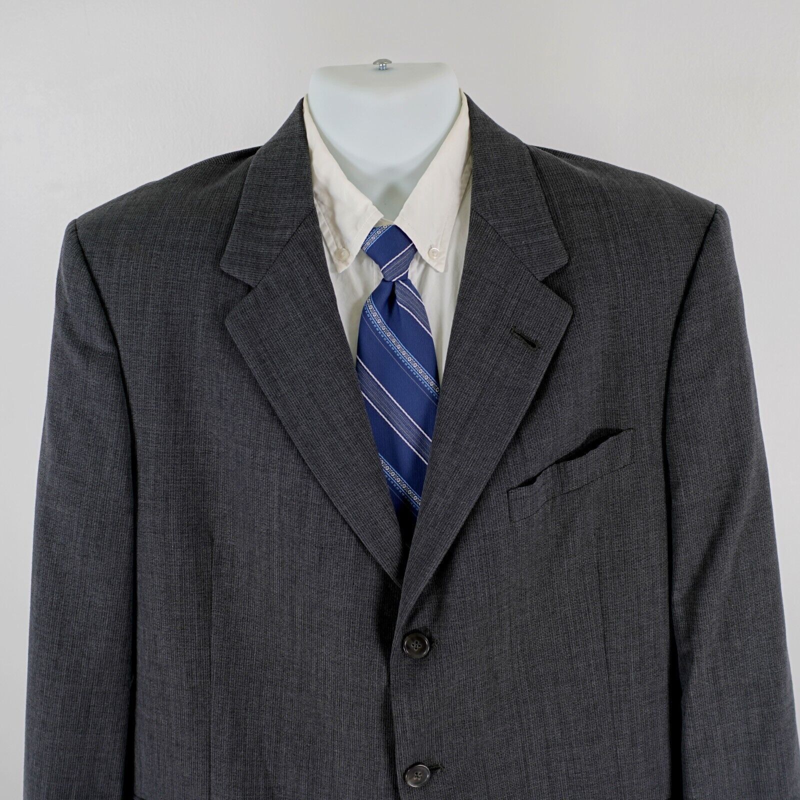 Hart Schaffner Marx Hart Schaffner Marx Wool Gray Honeycomb Check 3 Button Blaze Size 42R - 1 Thumbnail