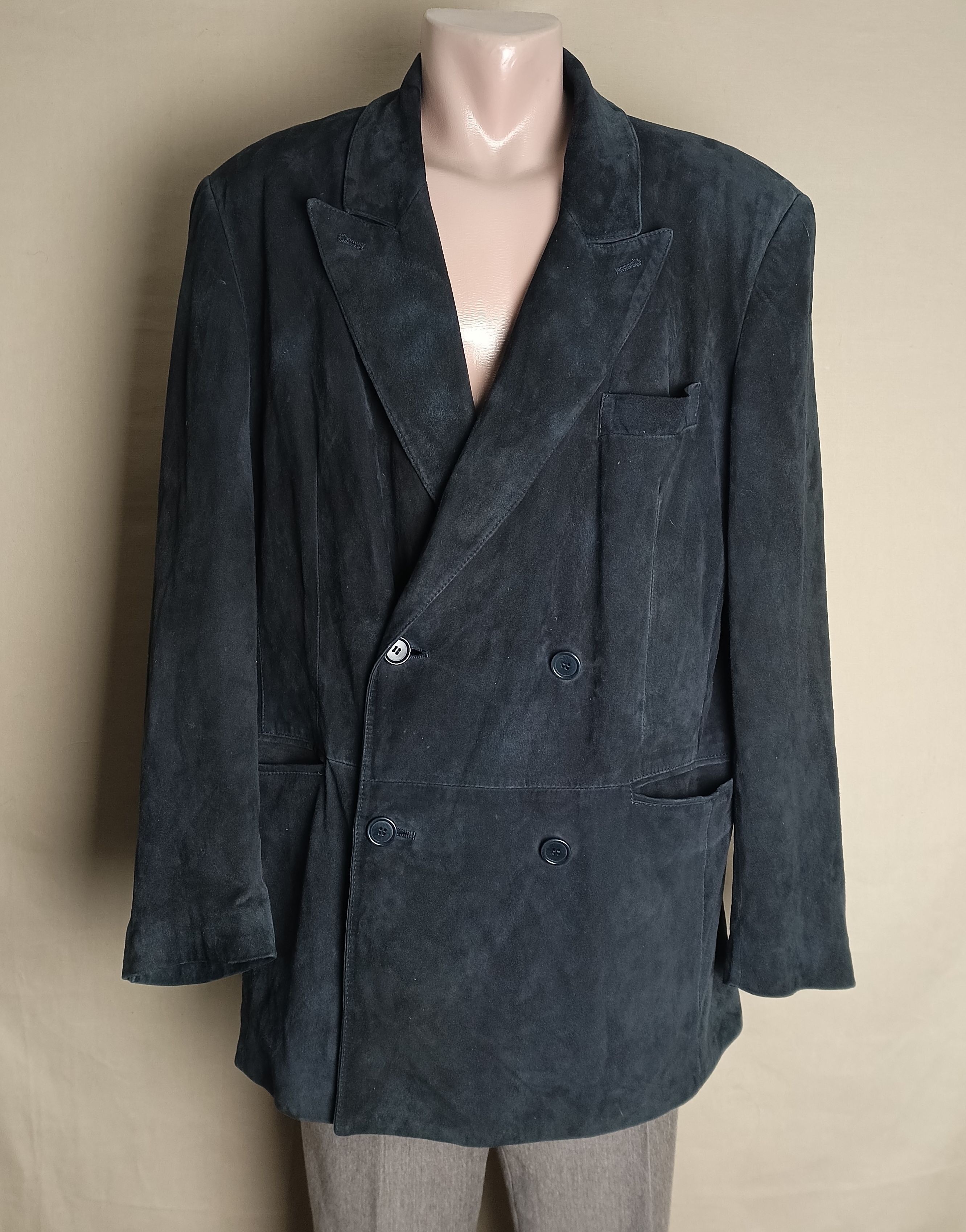 Other Giorgio's Palm Beach Suede Leather Navy Men Jacket Size IT52 Size US L / EU 52-54 / 3 - 2 Thumbnail