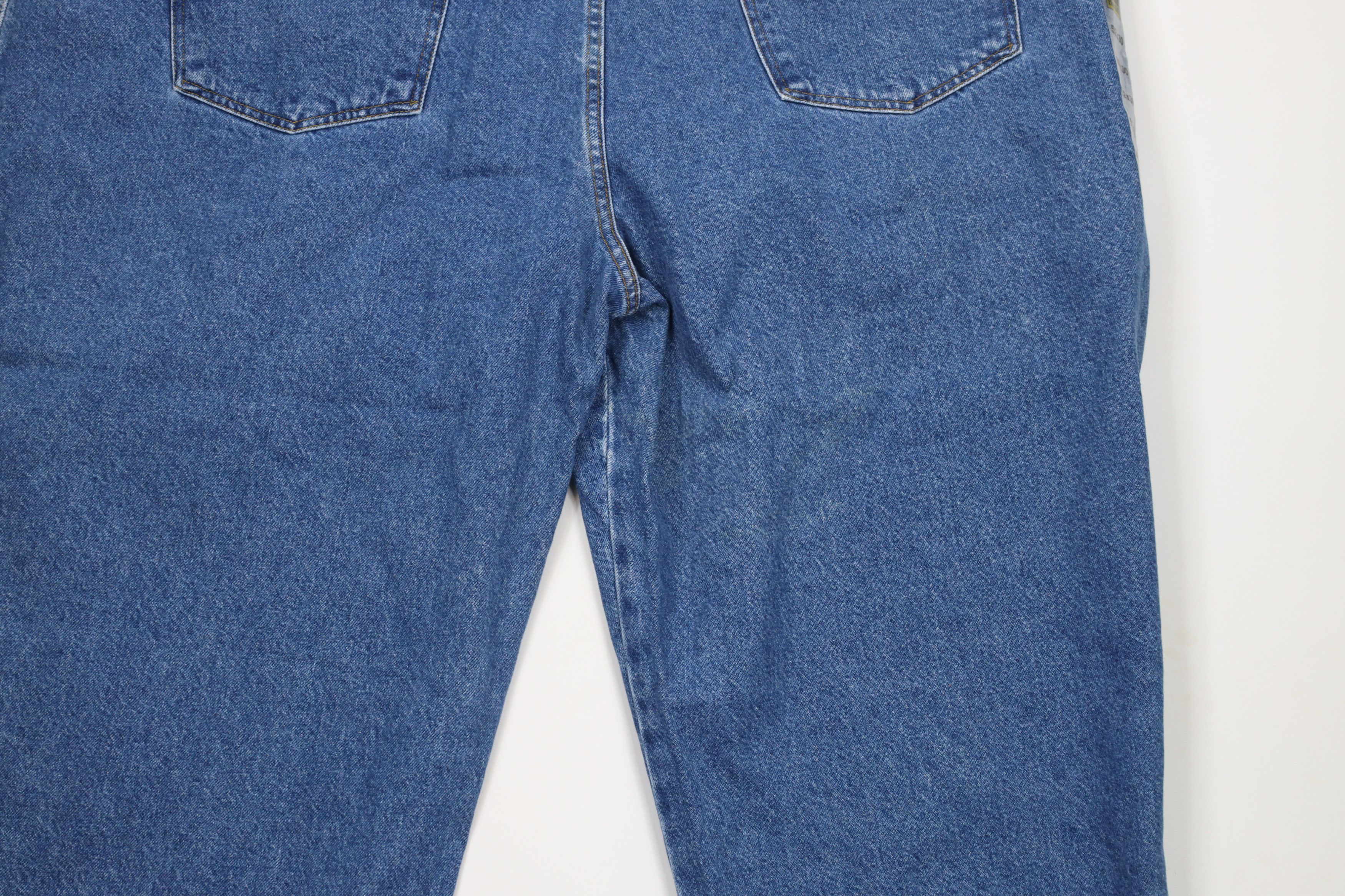 Vintage Deadstock Vintage 90s Streetwear Wide Leg Denim Jeans Blue Size US 44 / EU 60 - 9 Thumbnail