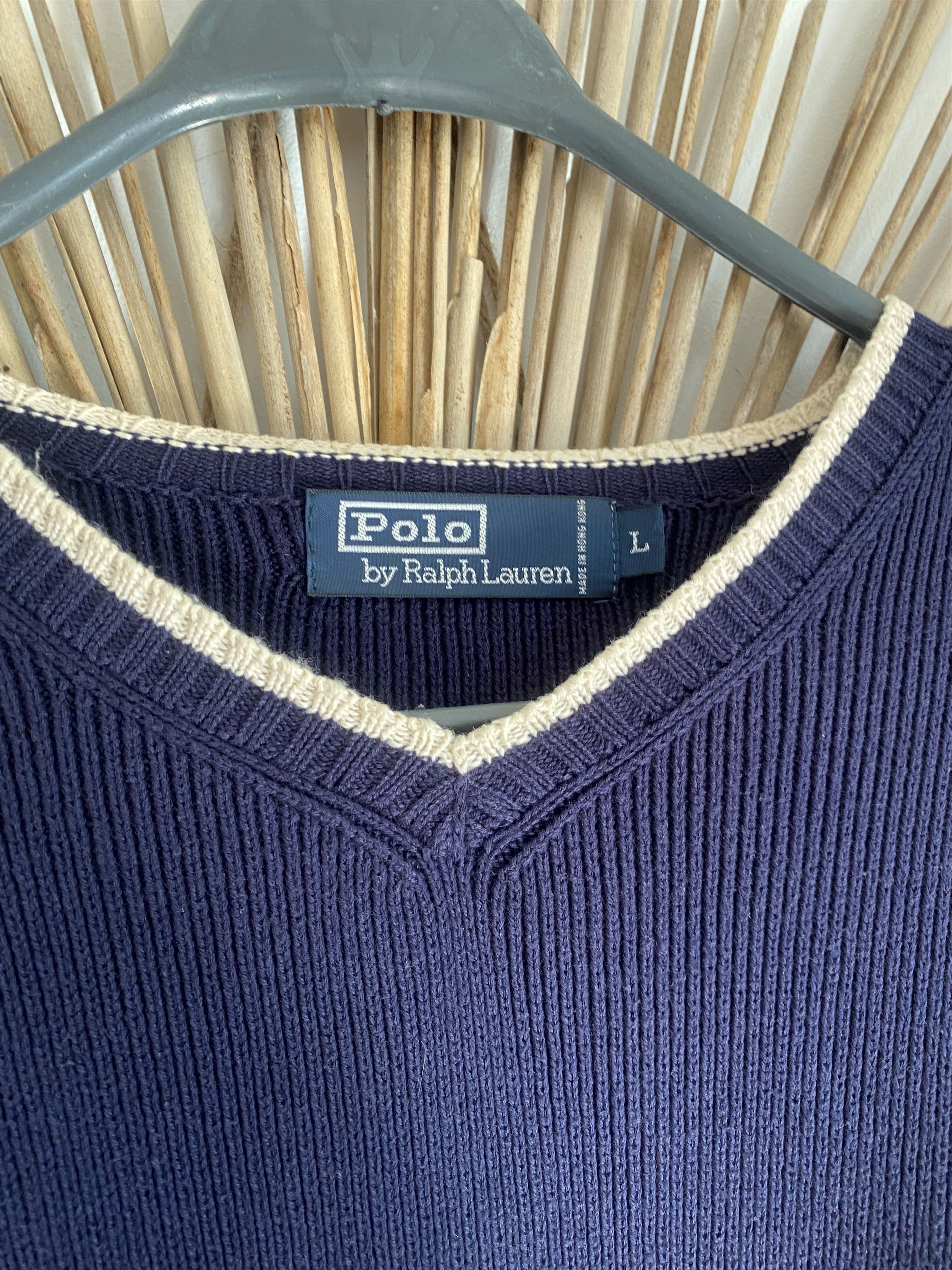 Polo Ralph Lauren Polo Ralph Lauren vintage sweater v-neck mini logo Size US L / EU 52-54 / 3 - 4 Thumbnail