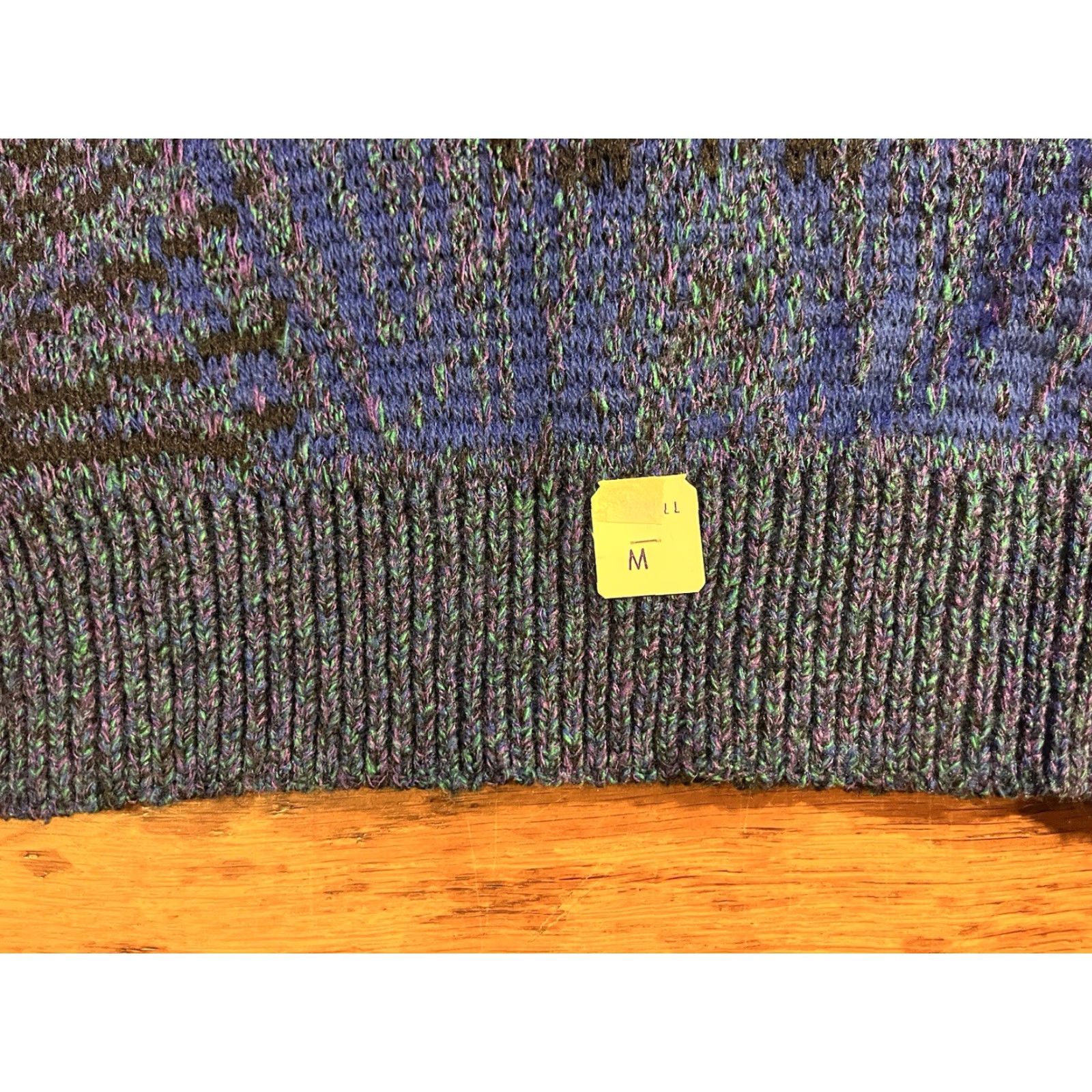 Savane VINTAGE Lavane Sweater Women’s Medium Purple Black Blue All Over Print Size M / US 6-8 / IT 42-44 - 4 Thumbnail