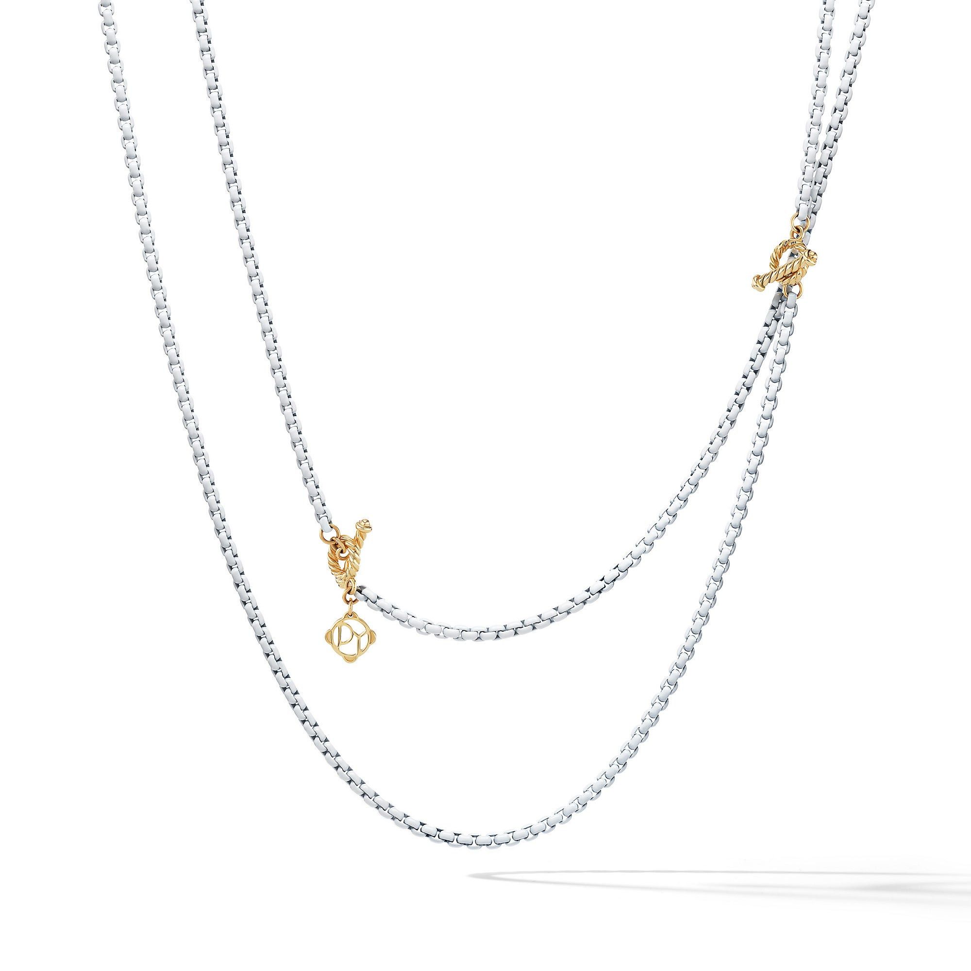 o1w1db10525 N13302 Necklace in White Acrylic with 14K Gold