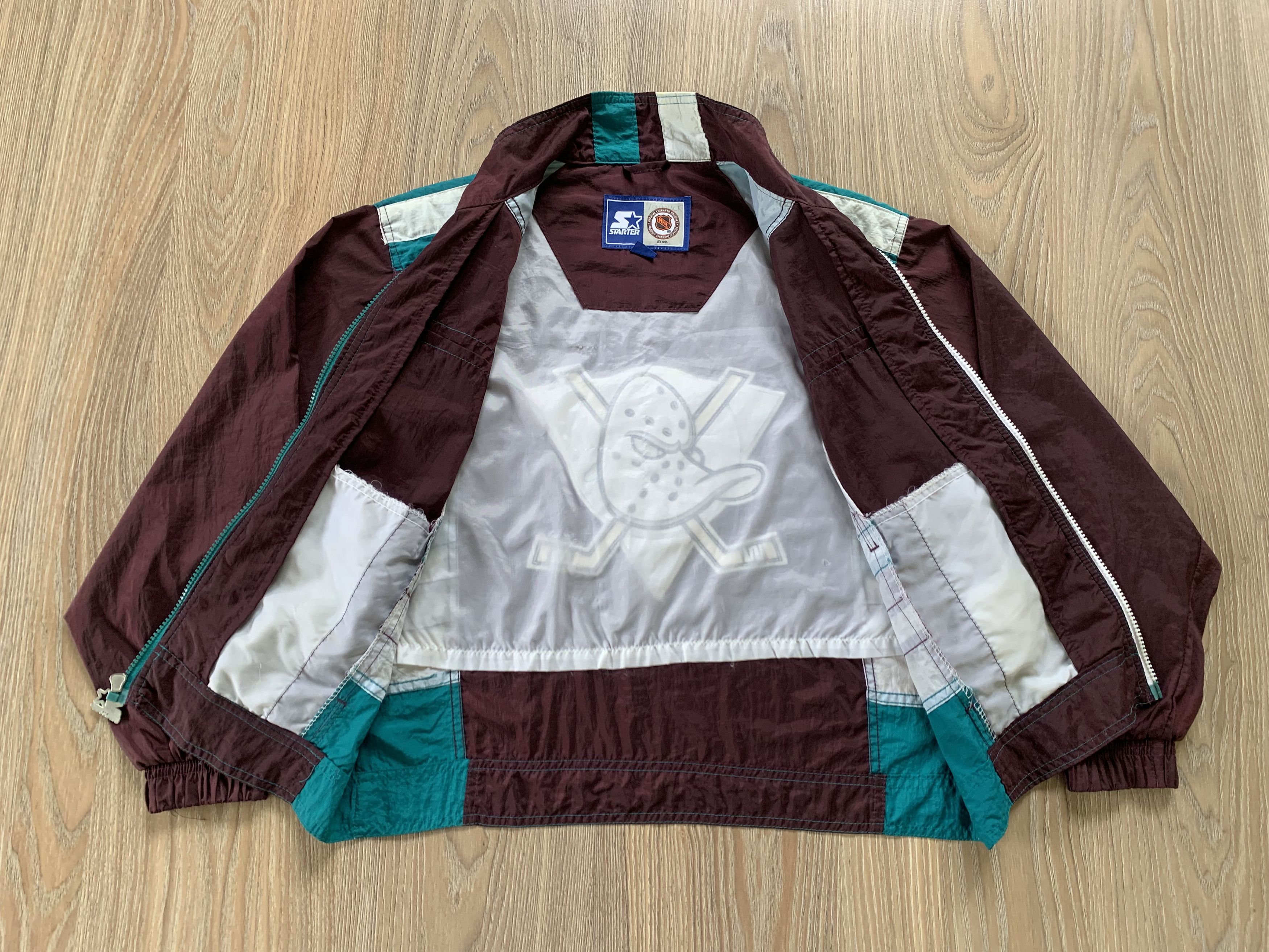 NHL Starter NHL Anaheim Mighty Ducks Zip Windbreaker Jacket Size M / US 6-8 / IT 42-44 - 4 Thumbnail