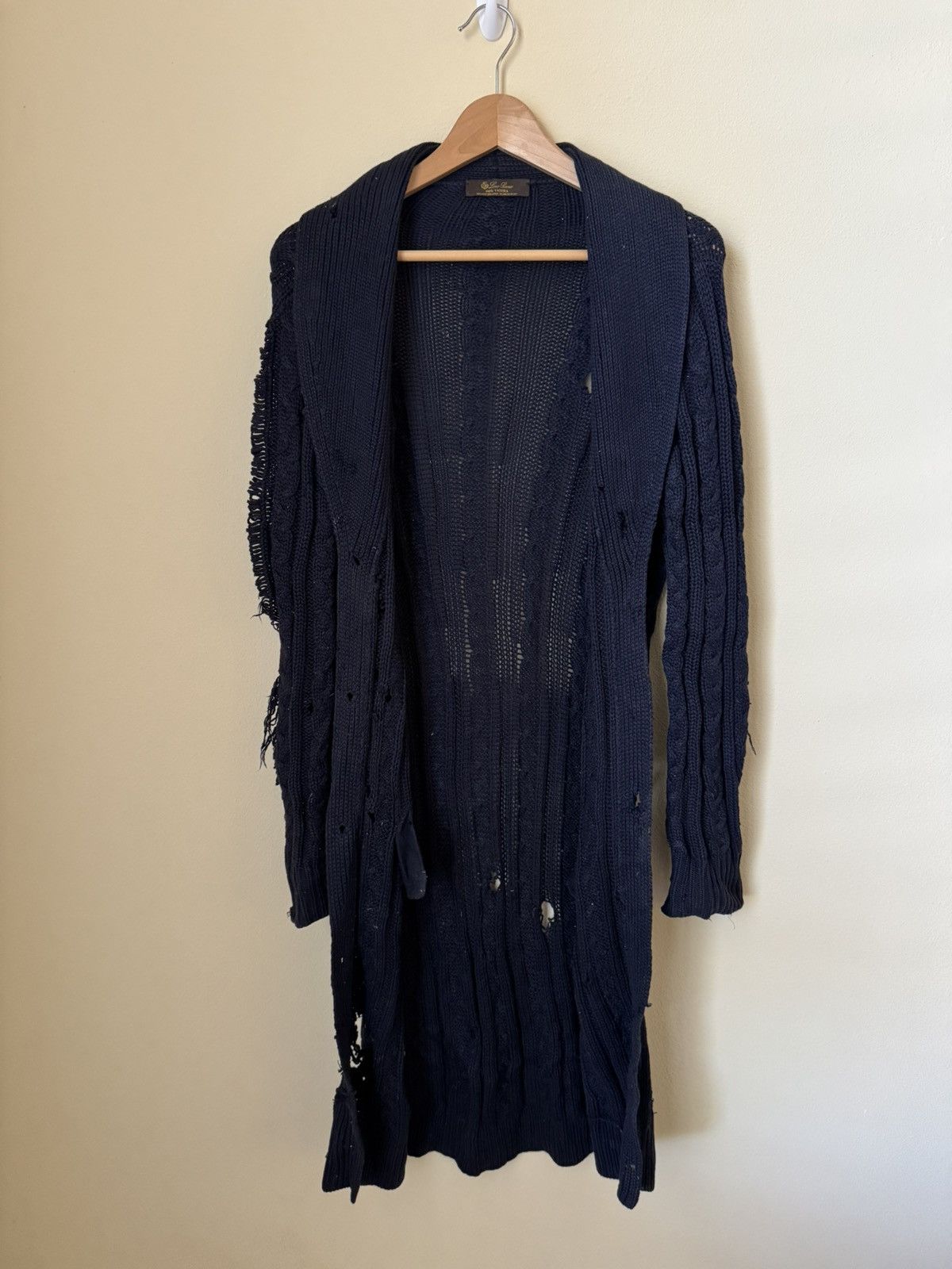 Loro Piana Loro Piana 100% Vicuna Cardigan Sweater Knit Navy Blue 40 Size US XXS / EU 40 - 1 Thumbnail