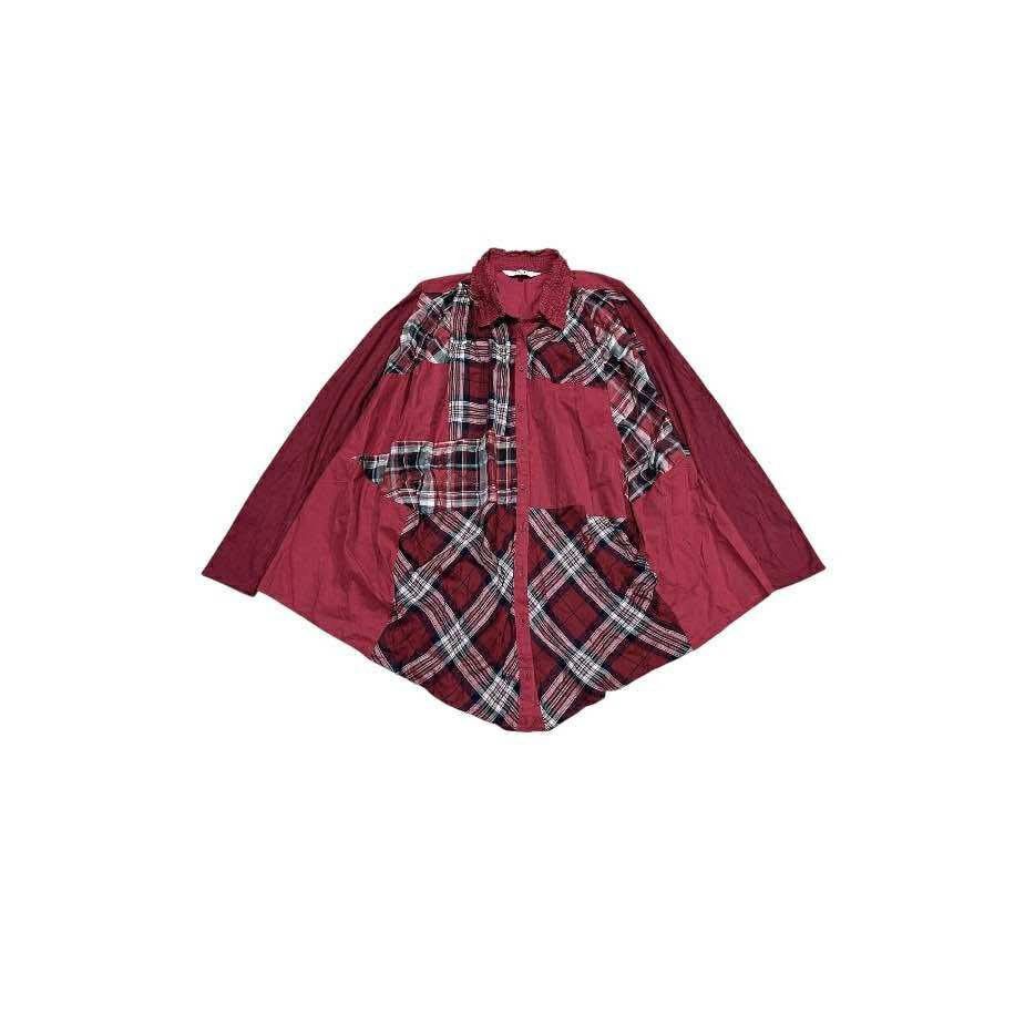 Yohji Yamamoto 🔥Rare Atsuro Tayama Asymmetric Check Patchwork Draped Shirt Size US L / EU 52-54 / 3 - 2 Thumbnail