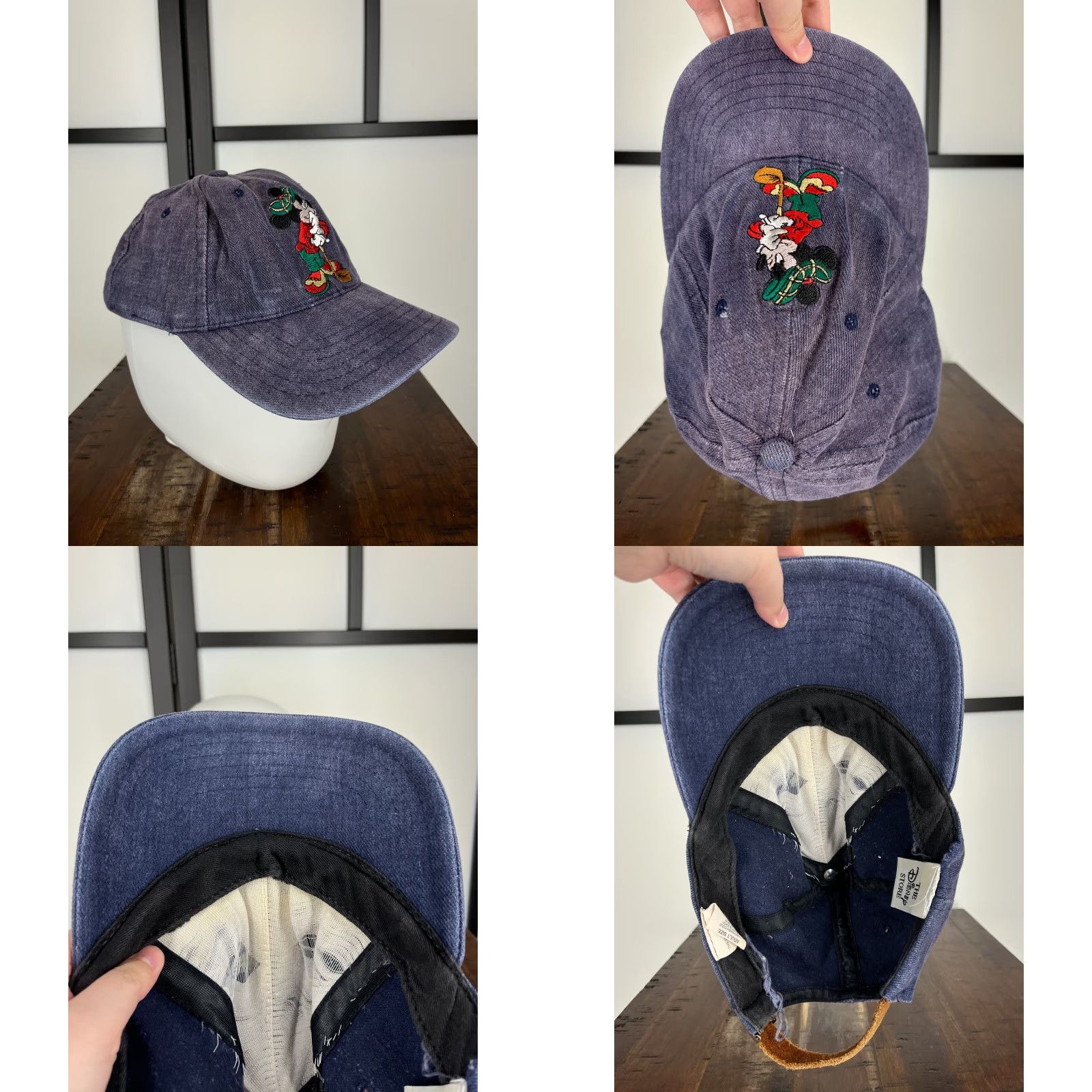 Disney VINTAGE Disney Mickey Mouse Golf Hat Cap Strap Back Adult One Size Blue Cotton Size ONE SIZE - 8 Thumbnail