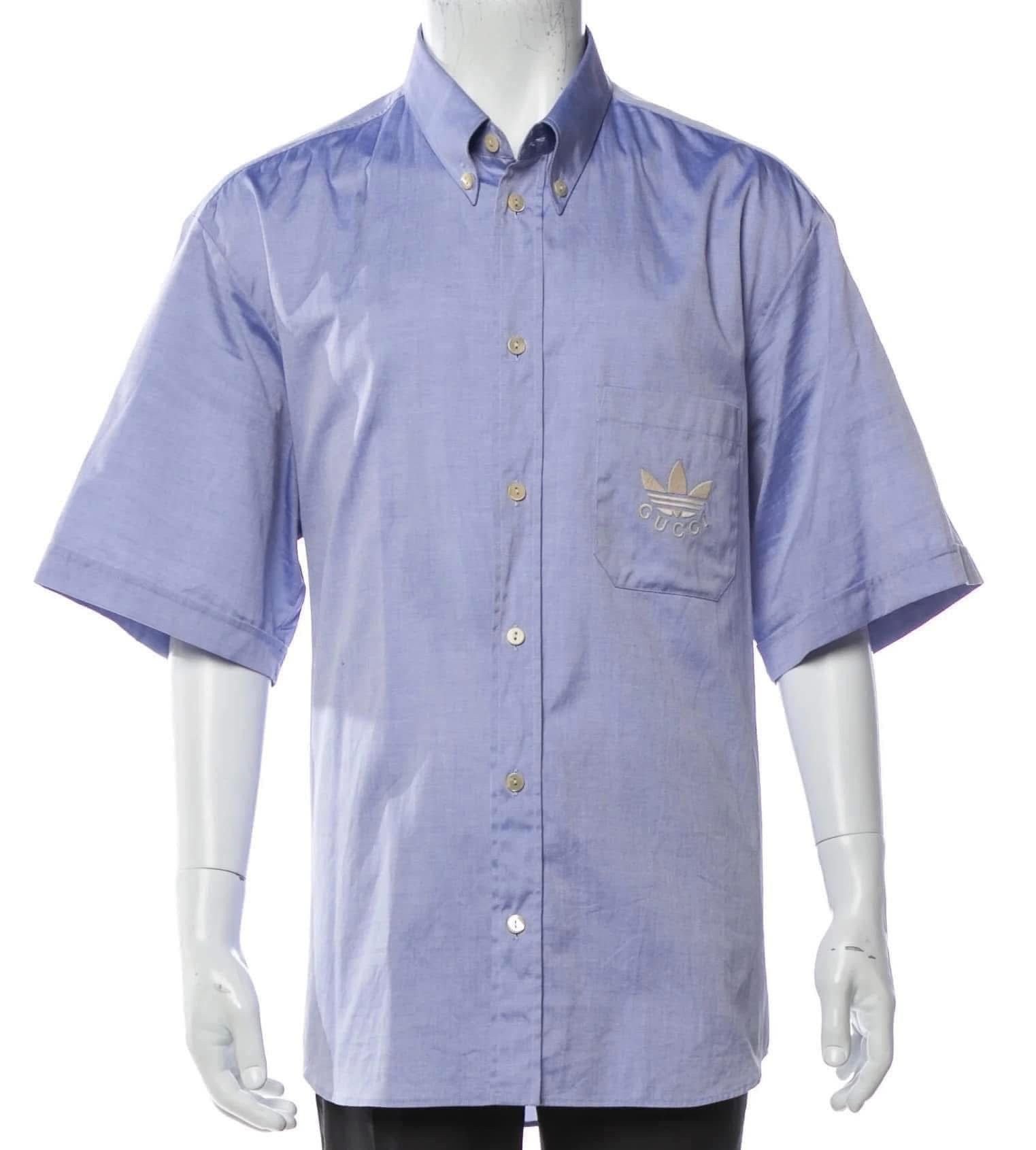 Adidas × Gucci Gucci x Adidas Oxford Short Sleeve Dress Shirt Size US L / EU 52-54 / 3 - 2 Thumbnail