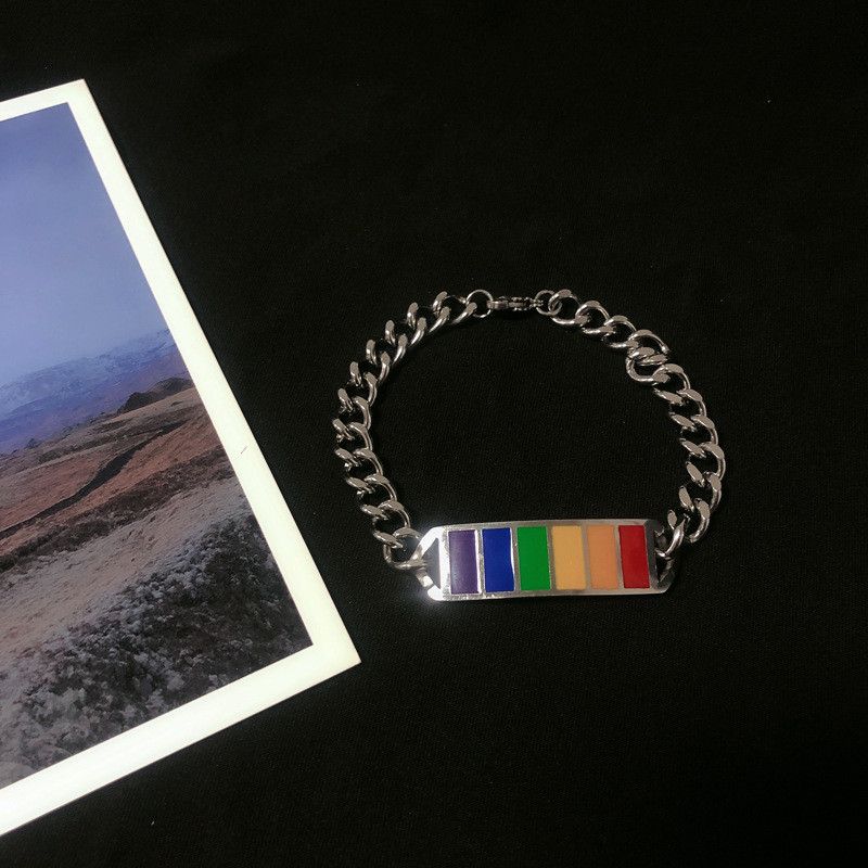 Jewelry Rainbow Punk Bracelet Y2K Punk Chain Gotch Bracelets Chains Size ONE SIZE - 4 Thumbnail