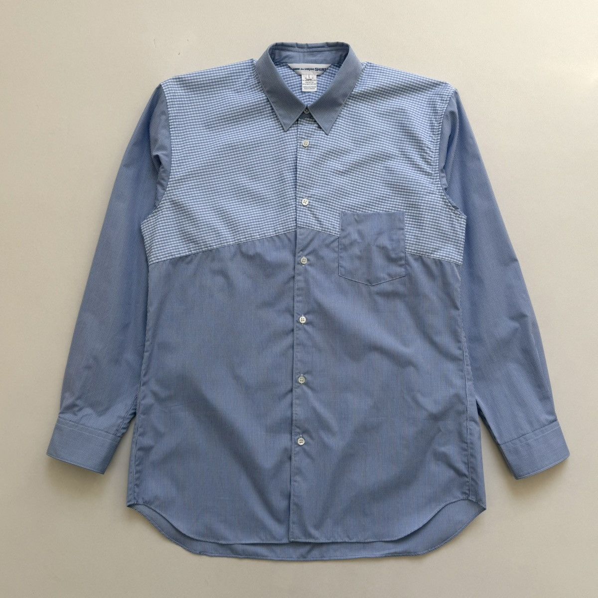 Comme des Garcons Blue/White Patch Work Check Gingham Shirt Size US M / EU 48-50 / 2 - 3 Thumbnail
