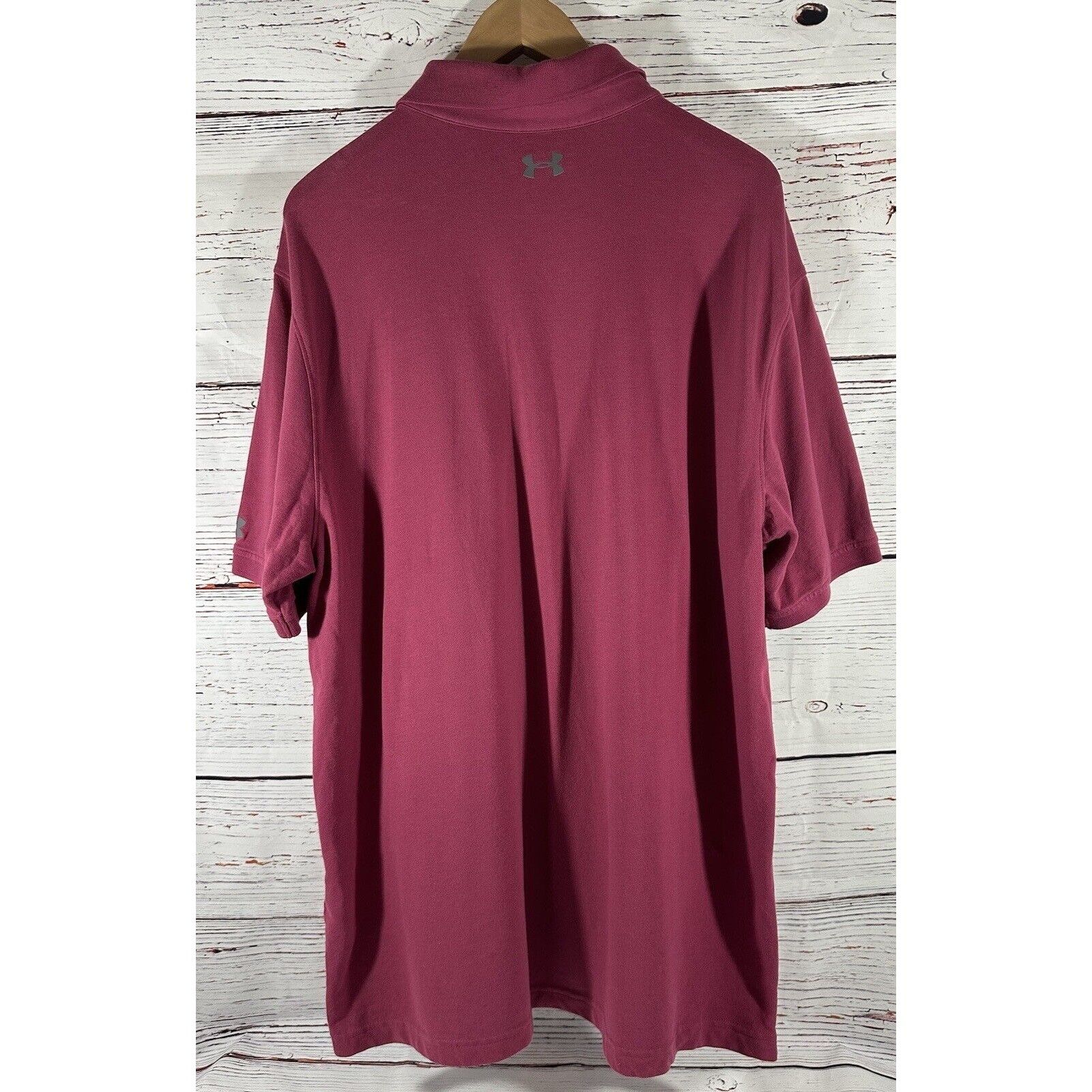 Under Armour Under Armour Heat Gear Polo Shirt Mens 2XL Wine Color Preppy Size US XXL / EU 58 / 5 - 2 Thumbnail
