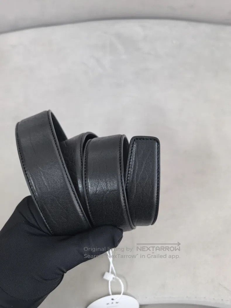 Saint Laurent Paris Saint Laurent Paris Black Sheepskin Silver Buckle Belt i Size ONE SIZE - 2 Thumbnail
