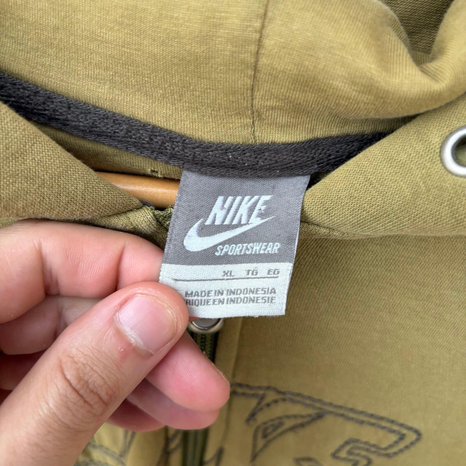 Nike Vintage Olive Green Nike hoodie zipup Size US XL / EU 56 / 4 - 3 Thumbnail