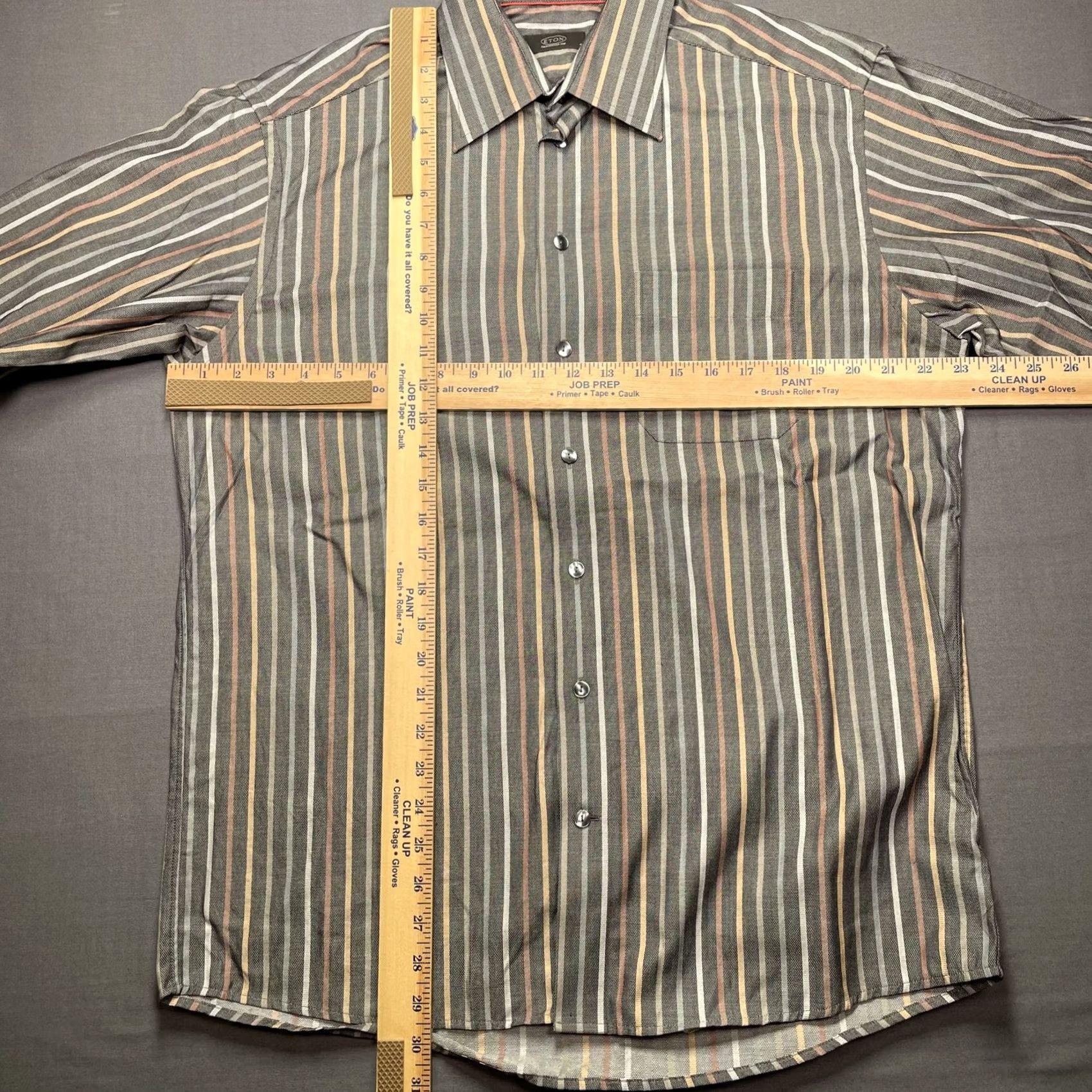 Eton ETON Shirt Mens Large Multicolor Stripe Long Sleeve Button-Up Cotton Casual Size US L / EU 52-54 / 3 - 4 Thumbnail