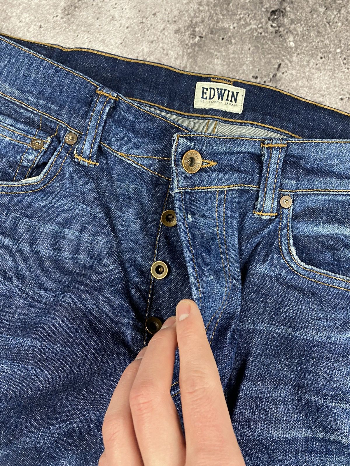 Edwin × Japanese Brand × Vintage vintage Edwin Junya Watanabe Selvage Japanesse denim jeans Size US 36 / EU 52 - 5 Thumbnail