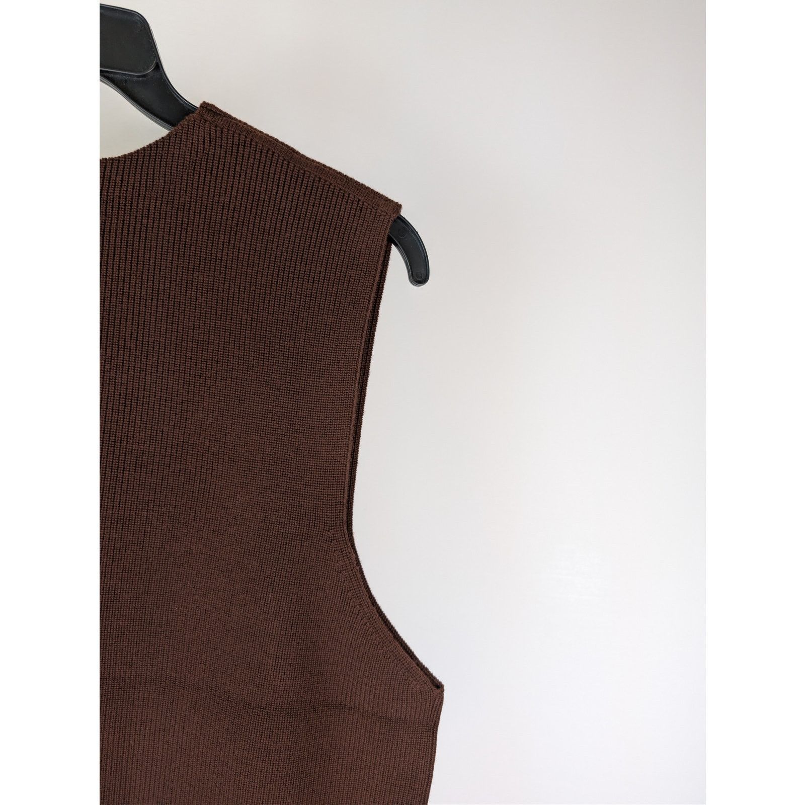 Studio Nicholson o1rshd1 Chesnut Knitwear 12GG Rib Zipped Vest Gilet in Brown Size US M / EU 48-50 / 2 - 13 Thumbnail