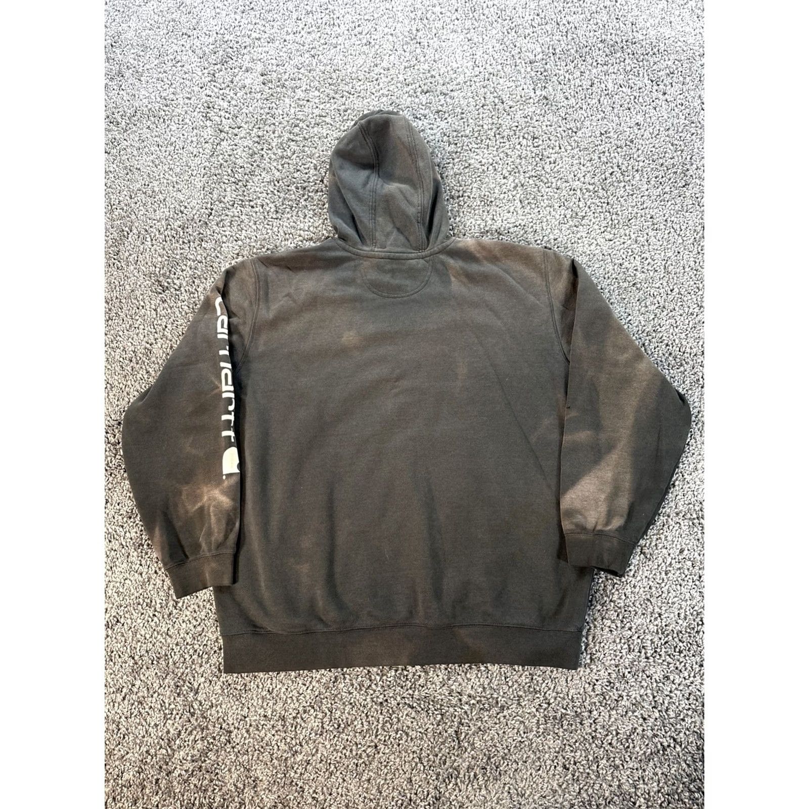 Carhartt VINTAGE Carhartt Hoodie Mens XL Black Distressed Grunge Work Relaxed Pullover Pockets Hooded Heavyweight Drawstring 1990s Mens Size US XL / EU 56 / 4 - 5 Thumbnail