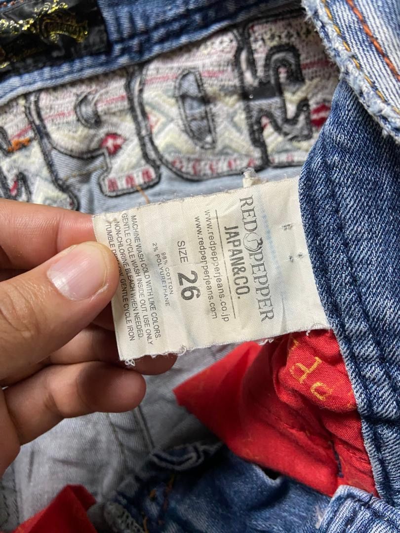 Japanese Brand Vintage Red Pepper Denim Flare Distressed Jeans (184) Size US 30 / EU 46 - 6 Thumbnail