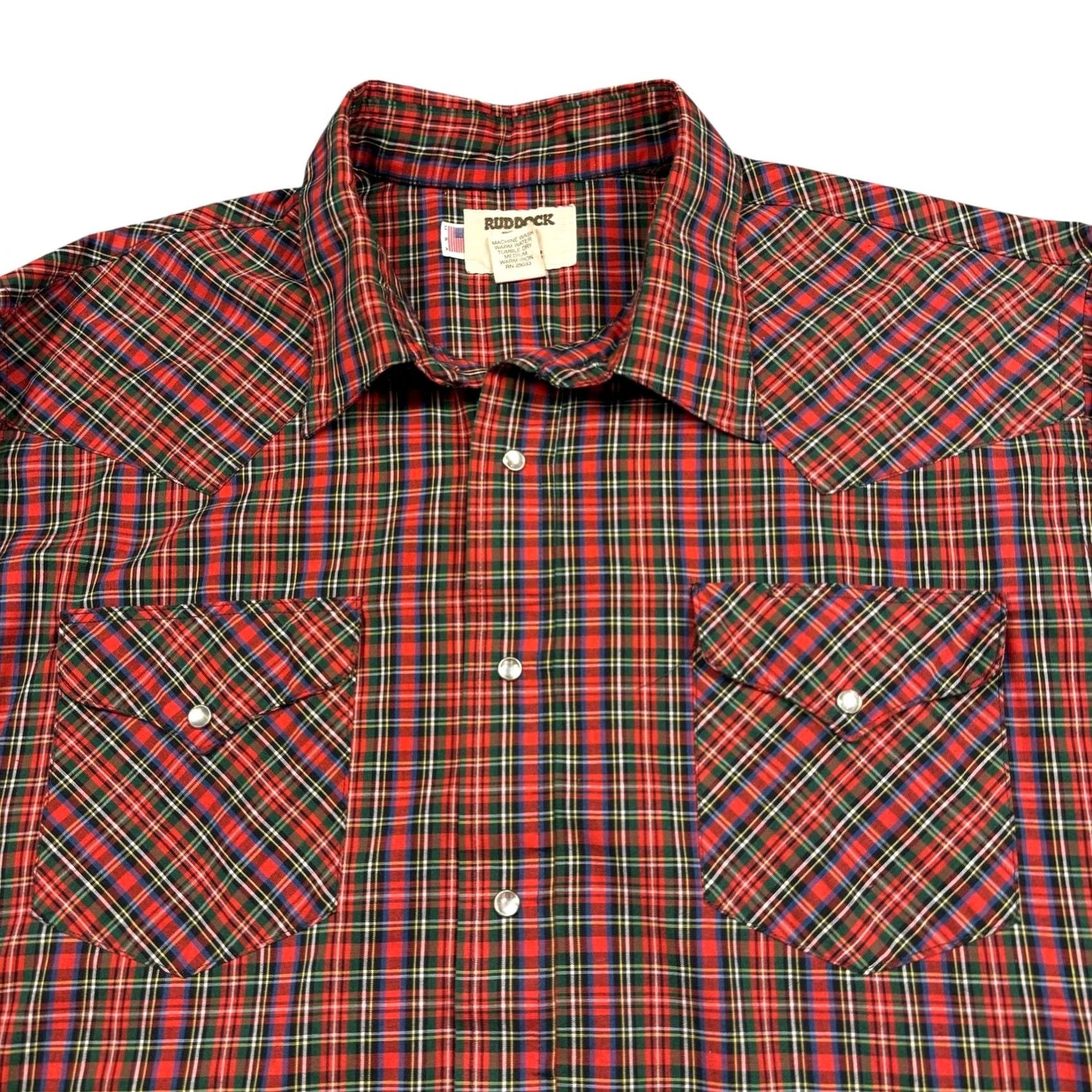 Vintage VINTAGE Pearl Snap Western Shirt Men's 17.5/35 Red Long Sleeve Cowboy Ruddock Cotton Blend Plaid Shirt Mens Swing Cadence Size US XXL / EU 58 / 5 - 2 Thumbnail