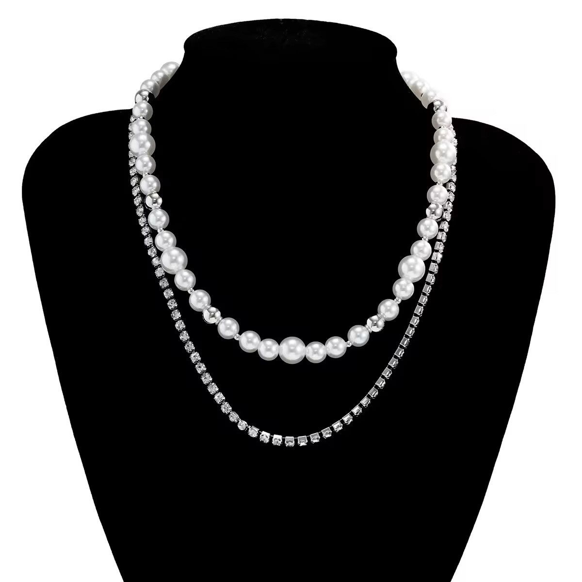 Other Retro Punk Pearl Necklace Diamond Chain Size ONE SIZE - 4 Thumbnail