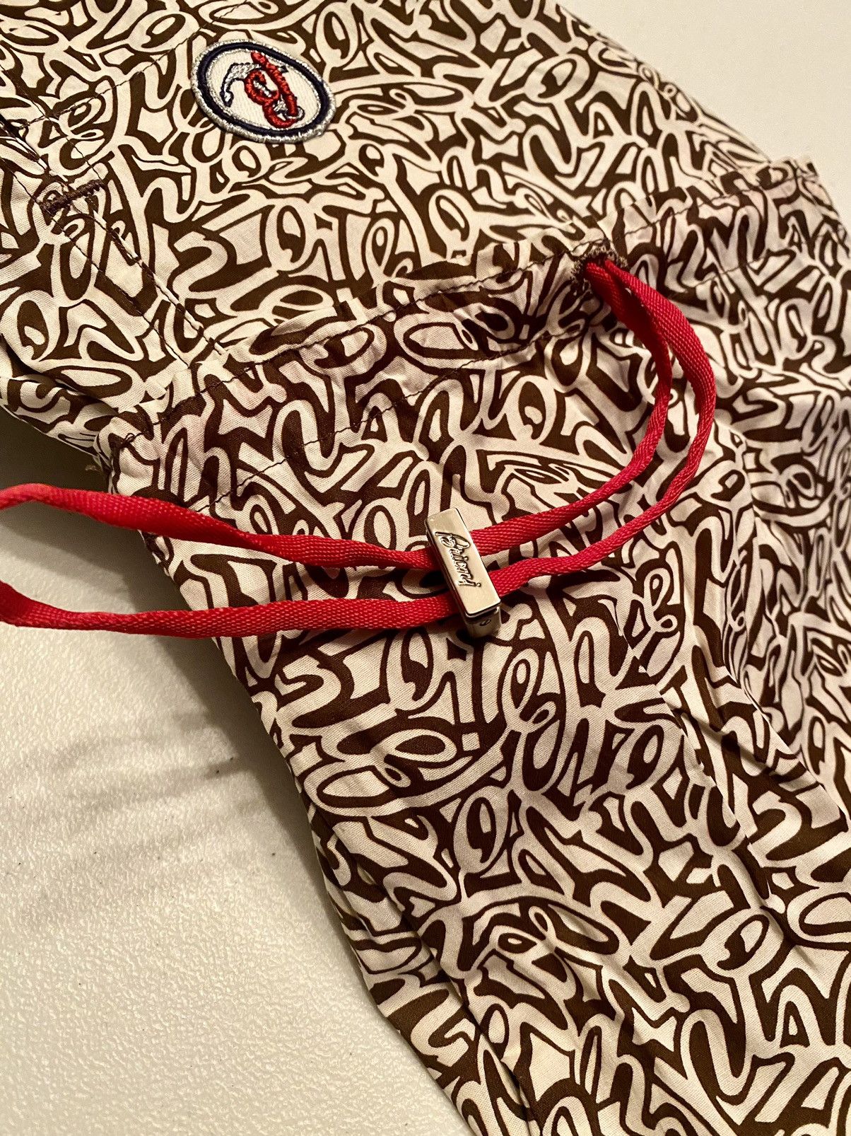 Brioni Brioni 🇮🇹 Oxblood Logo Script SeaMaster Resort Swim Trunk NWT Size US 34 / EU 50 - 1 Thumbnail