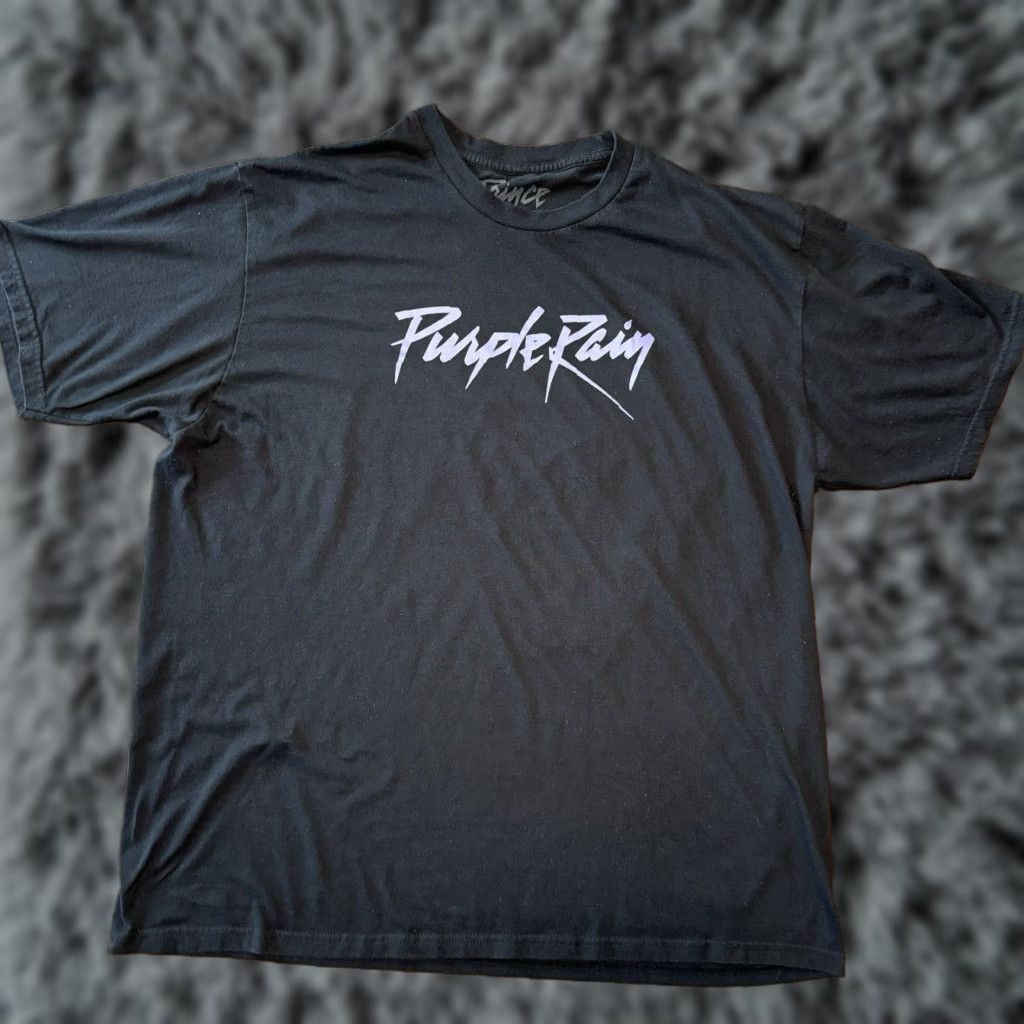 Prince Prince Purple Rain T Shirt Black Size XXL Mens Short Sleeve Crew Neck Cotton Knit Logo Graphic Print Unisex Adults Band Music 2XL Size US XXL / EU 58 / 5 - 1 Thumbnail